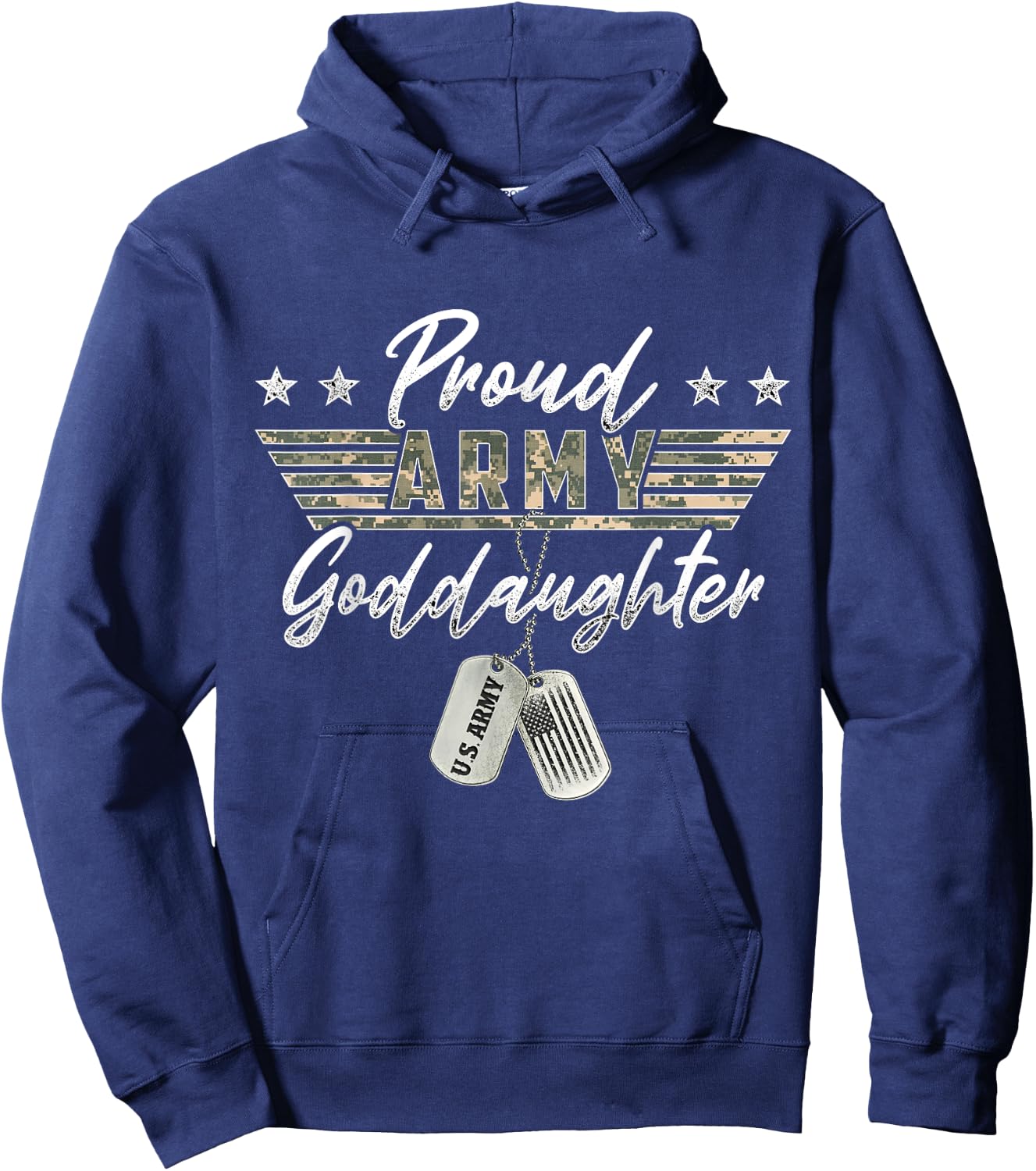 Proud Army Goddaughter American Veteran Military Hoodie - Hoodie | Navy