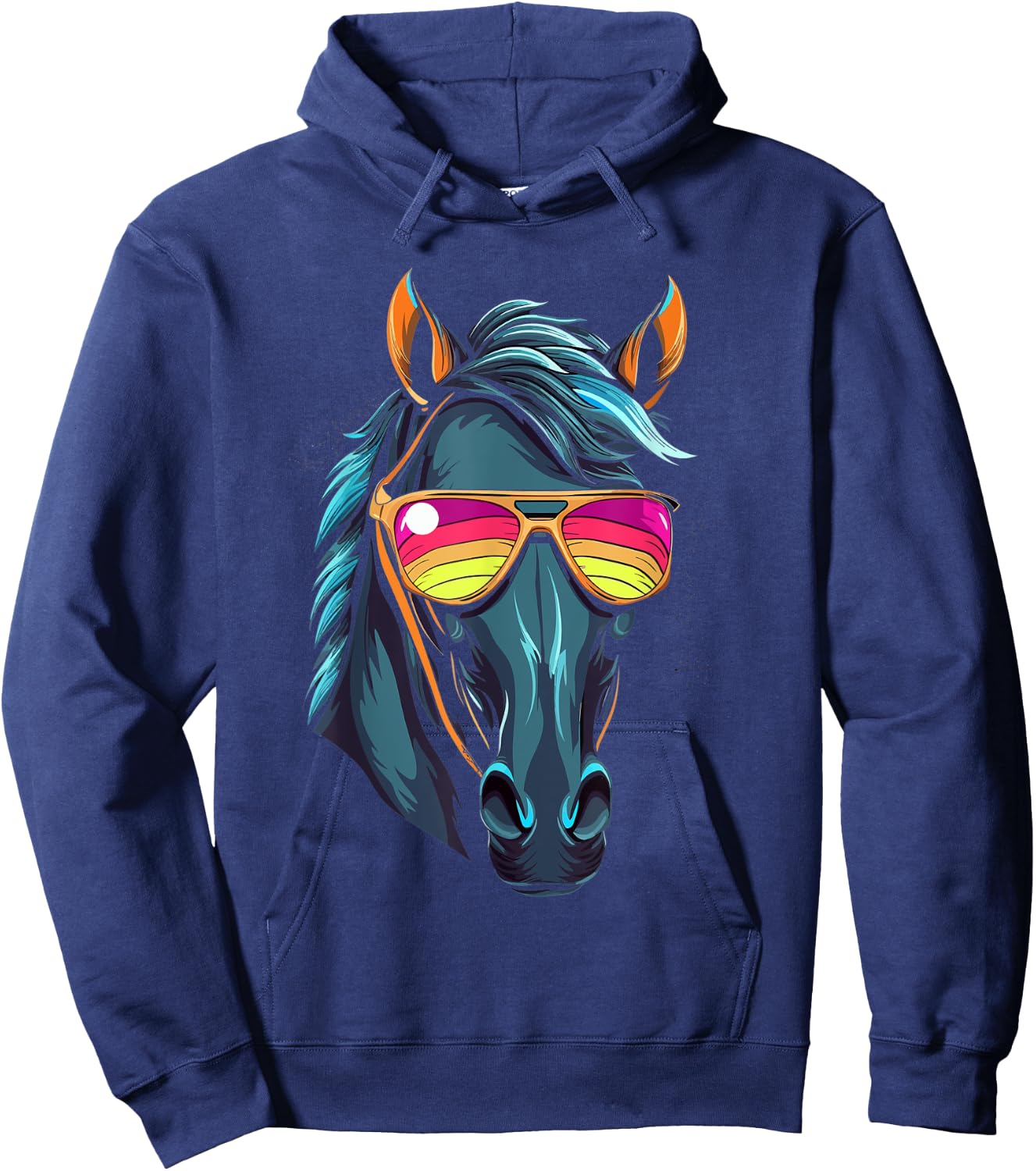 Funny Horse Racing Cool Sunglasses KY Derby Jockey Costume Hoodie - Hoodie | Navy