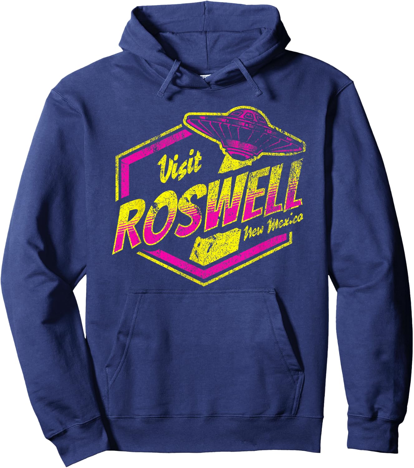 Visit Roswell New Mexico UFO Aliens Retro Area 51 Vacation Hoodie - Hoodie | Navy