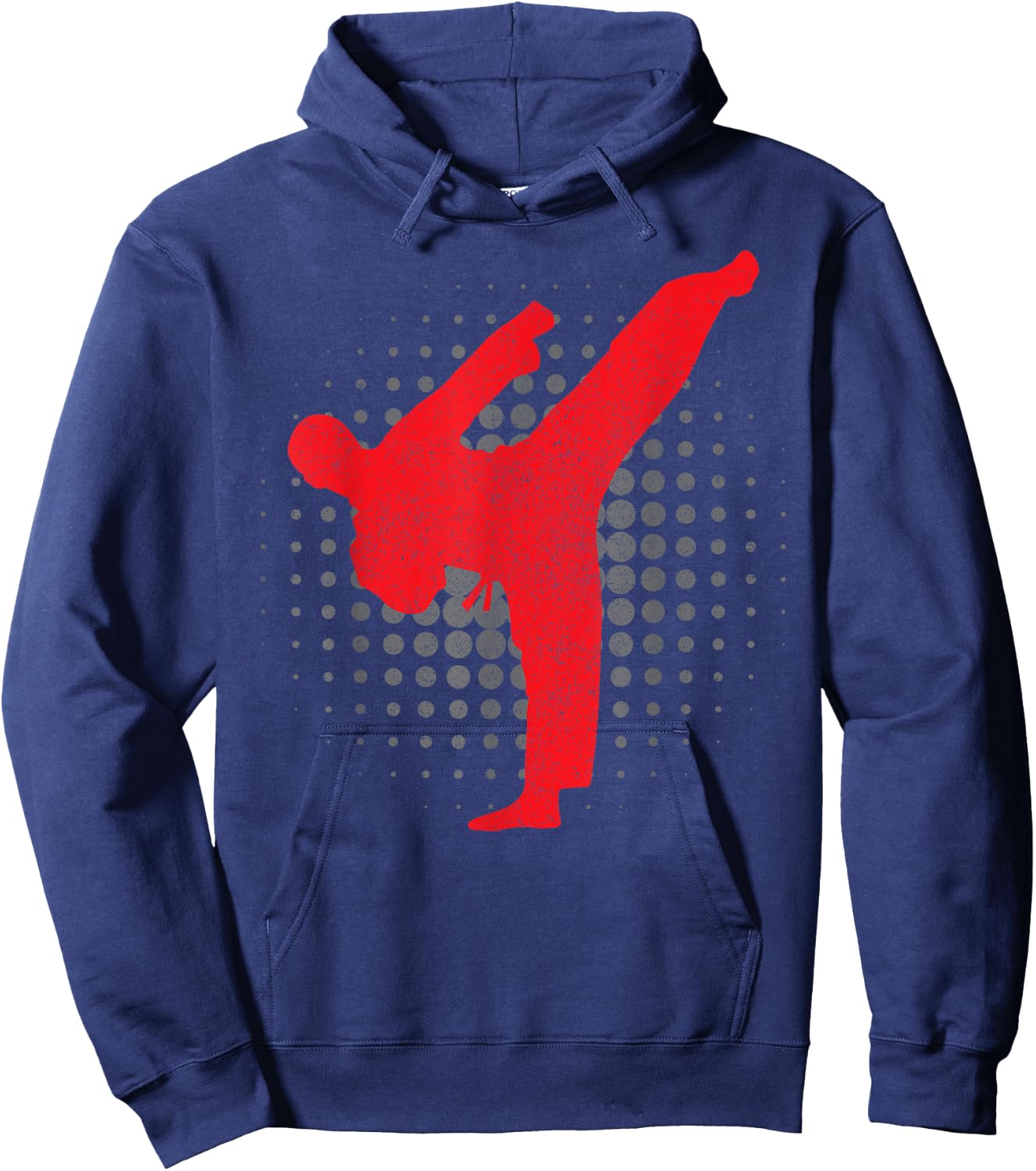 Taekwondo Kick Karate Boys Girls Martial Arts Vintage Dobak Hoodie - Hoodie | Navy