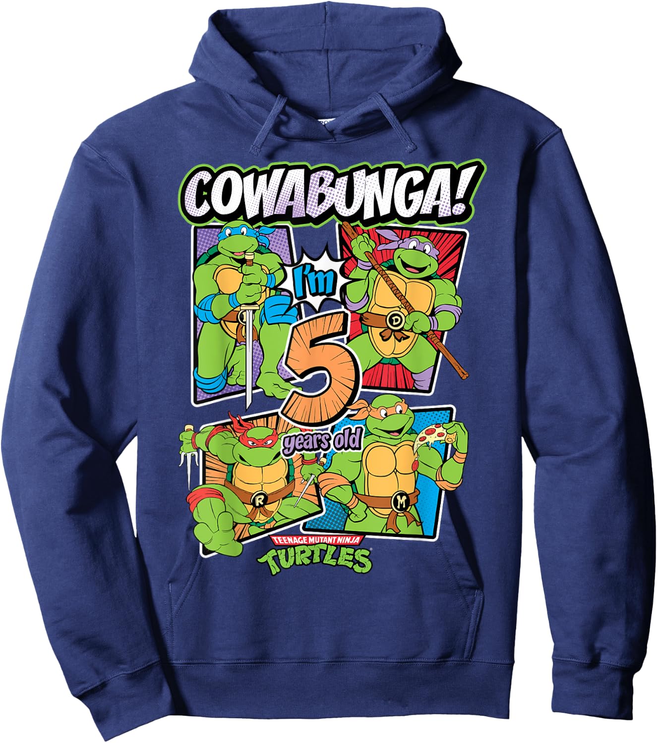 Mademark x Teenage Mutant Ninja Turtles - Cowabunga I'm 5 Years Old Teenage Mutant Ninja Turtles Hoodie - Hoodie | Navy