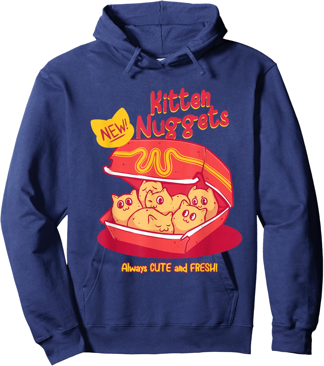 Kitten Nuggets Shirt Cat Chicken Nuggets Fast Food Lover Hoodie - Hoodie | Navy