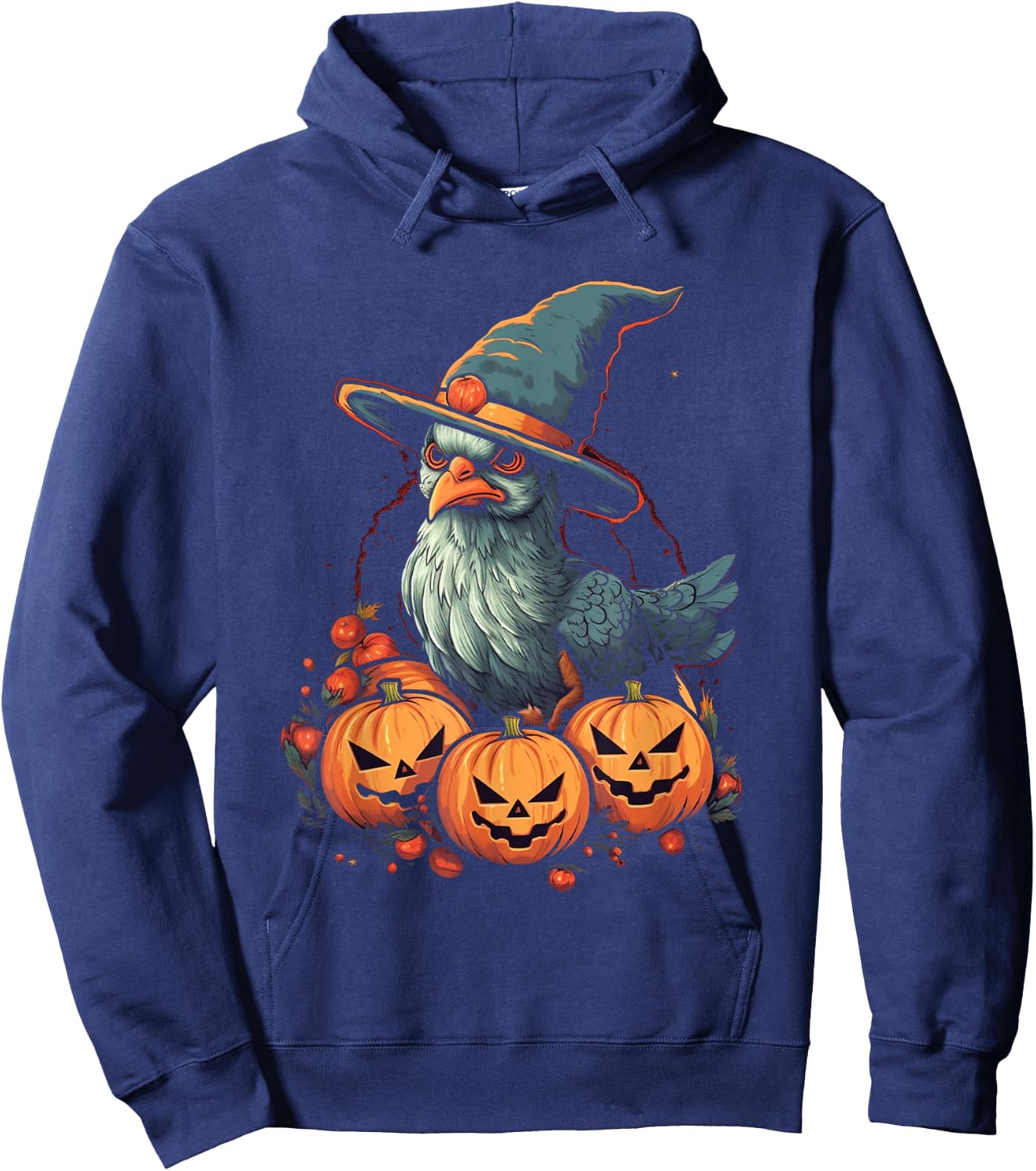 Chicken Witch Halloween Costume Farm Animal Pumpkin Farmer Hoodie - Hoodie | Navy