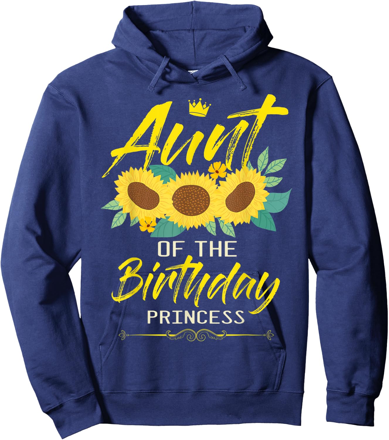 Aunt Of The Birthday Girl Sunflower Matching Family B-Day Hoodie - Hoodie | Navy