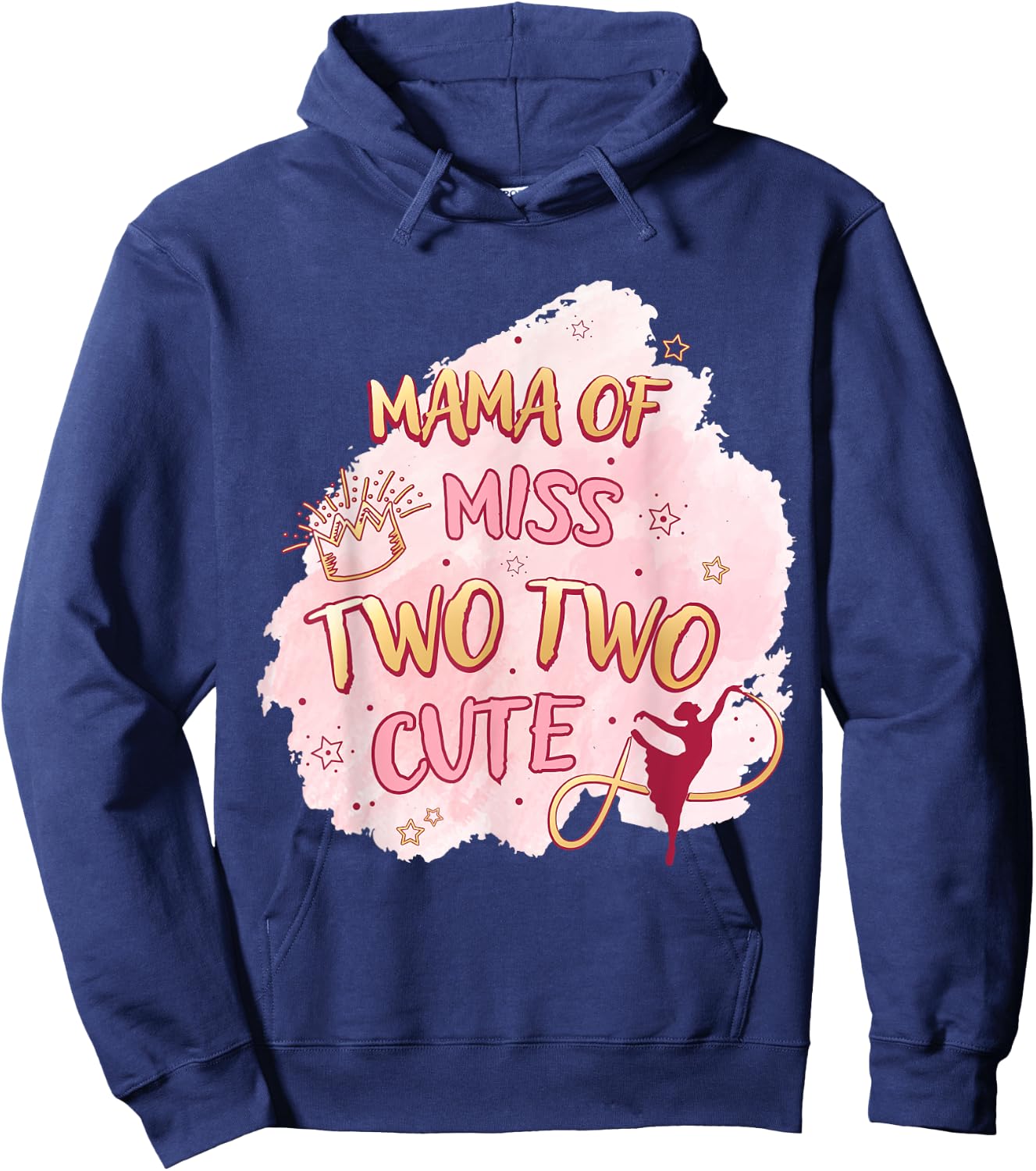 Ballet Girl Second Birthday Mama Ms Two Cute Ballerina Party Hoodie - Hoodie | Navy