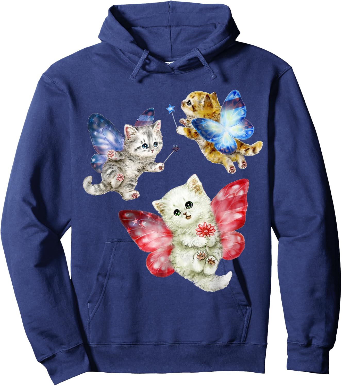 Cat Fly Like A Butterfly Women Girls Kids Hoodie - Hoodie | Navy