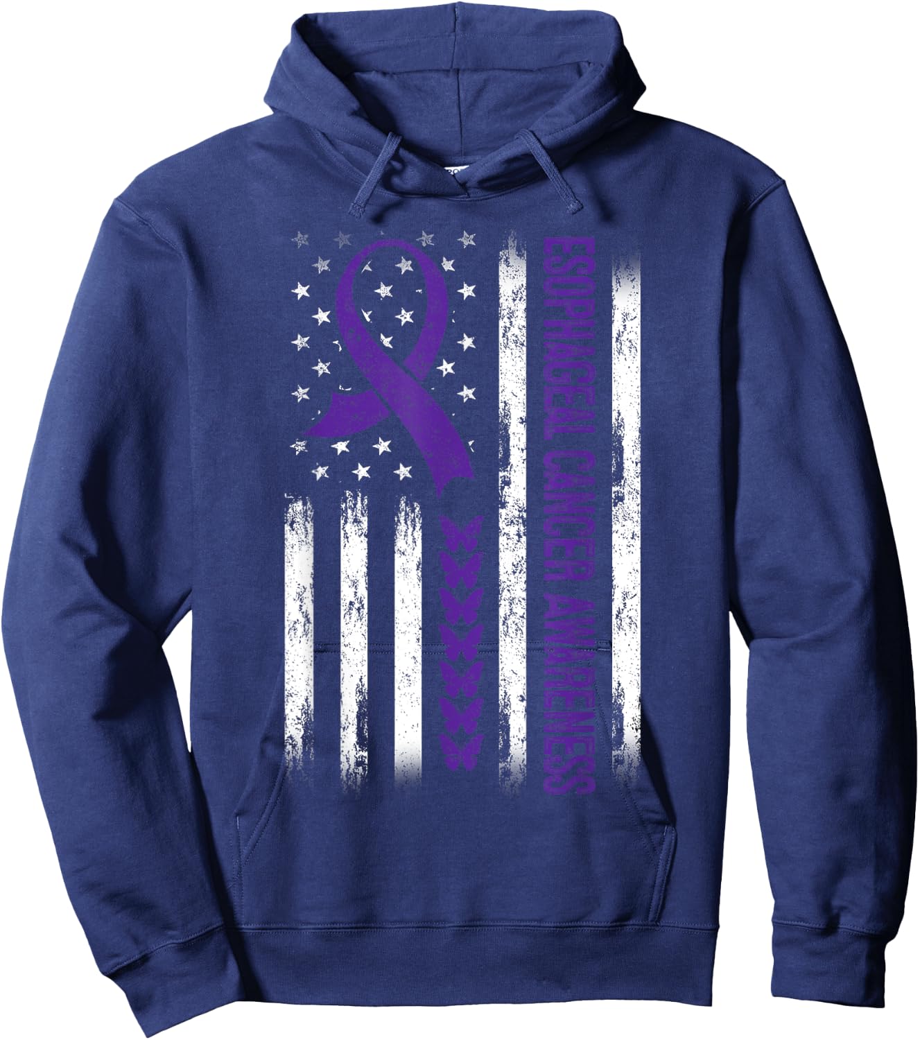 Esophageal cancer Awareness American Flag Kids Men Hoodie - Hoodie | Navy