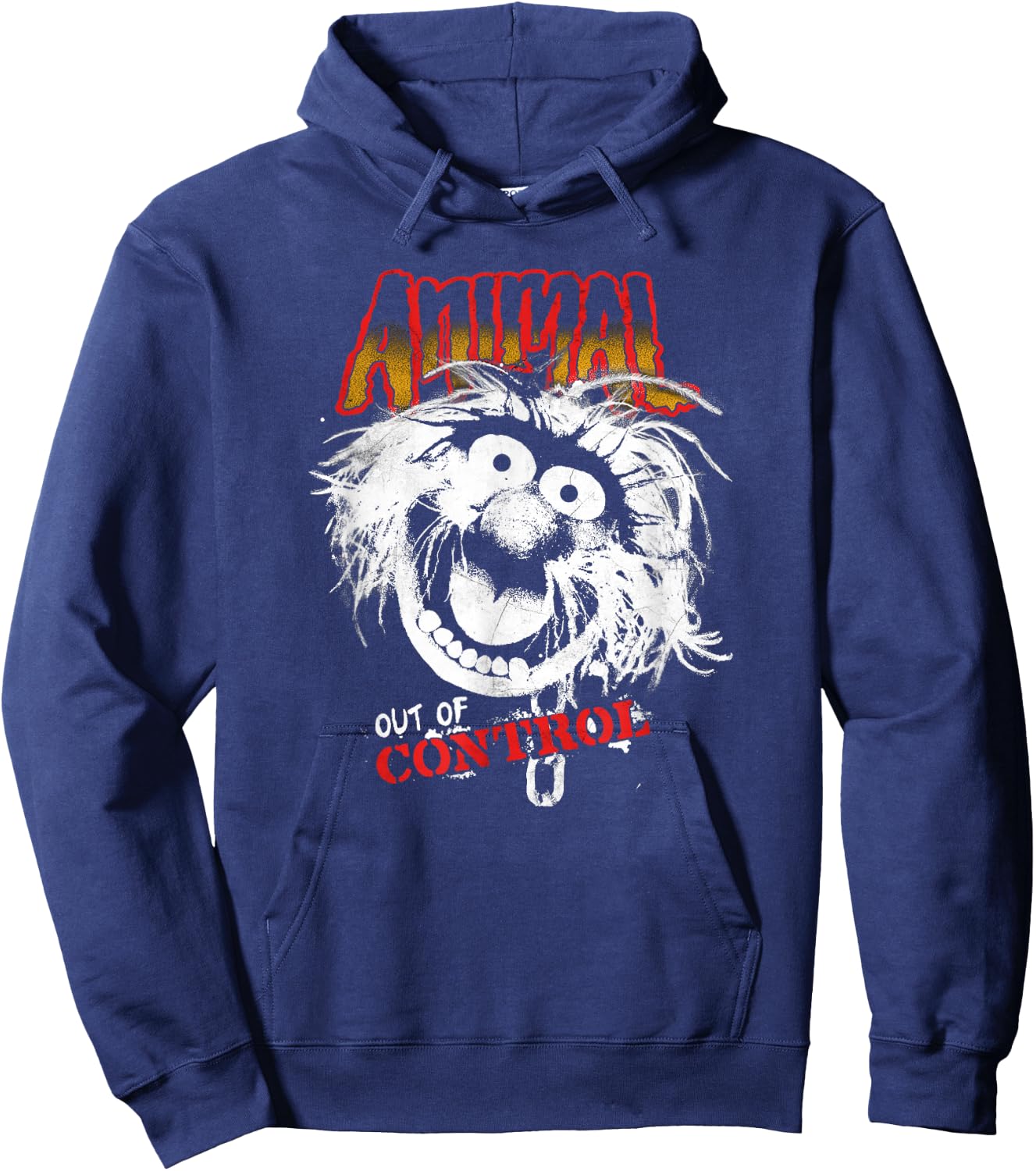 Disney The Muppets Animal Out Of Control Rock Style Hoodie - Hoodie | Navy