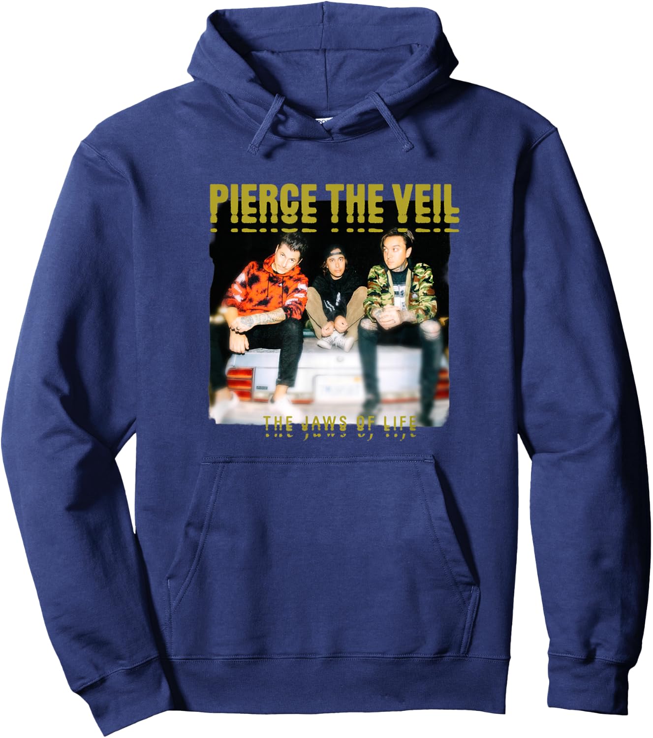 Pierce The Veil - Jaws Photo Hoodie - Hoodie | Navy