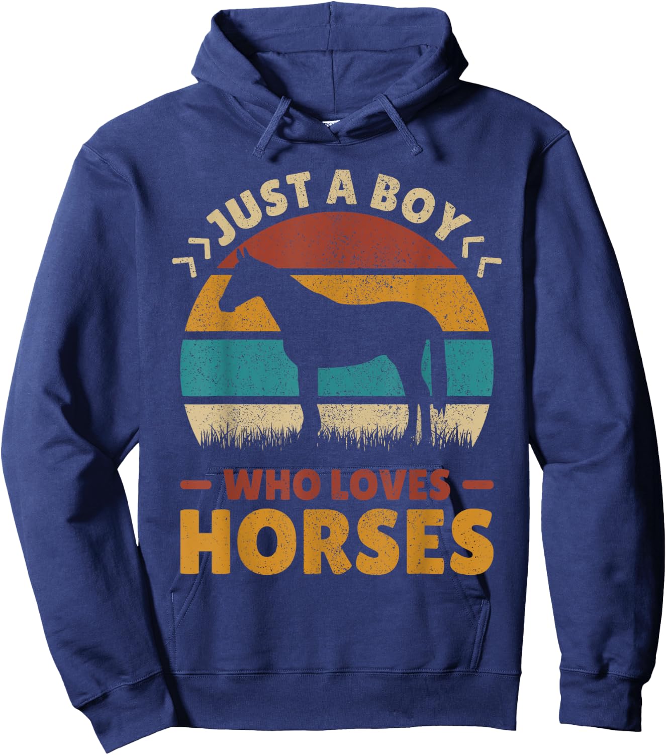 Just A Boy Who Loves Horses Men Horse Stuff Boys Horse Lover Hoodie - Hoodie | Navy