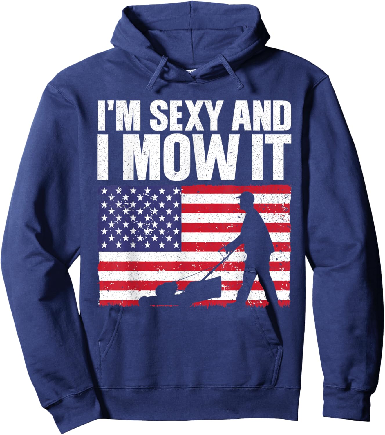 Cool Lawn Mower Women Mowing Landscaper 4th Of July Hoodie - Hoodie | Navy