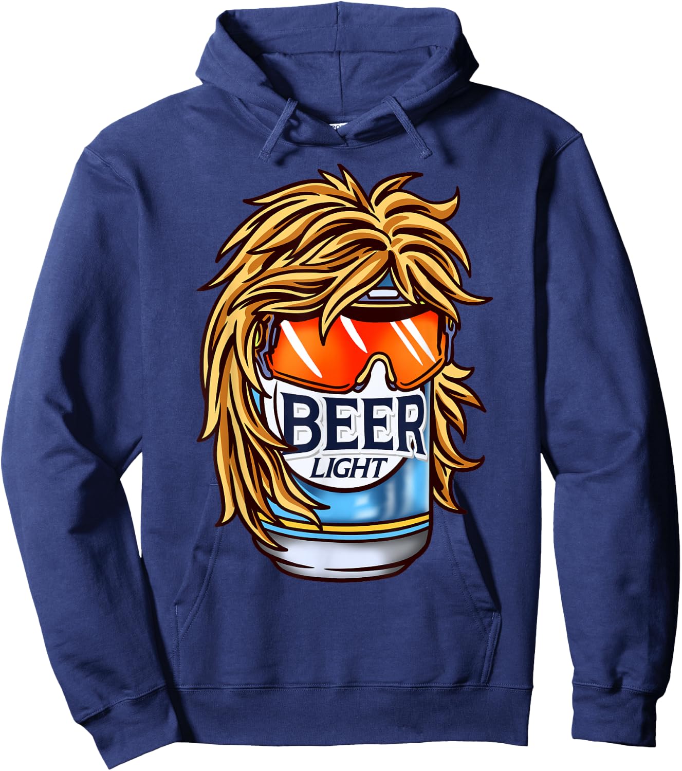 Funny Beer Drinking Shirt, Funny Redneck Mullet Hoodie - Hoodie | Navy