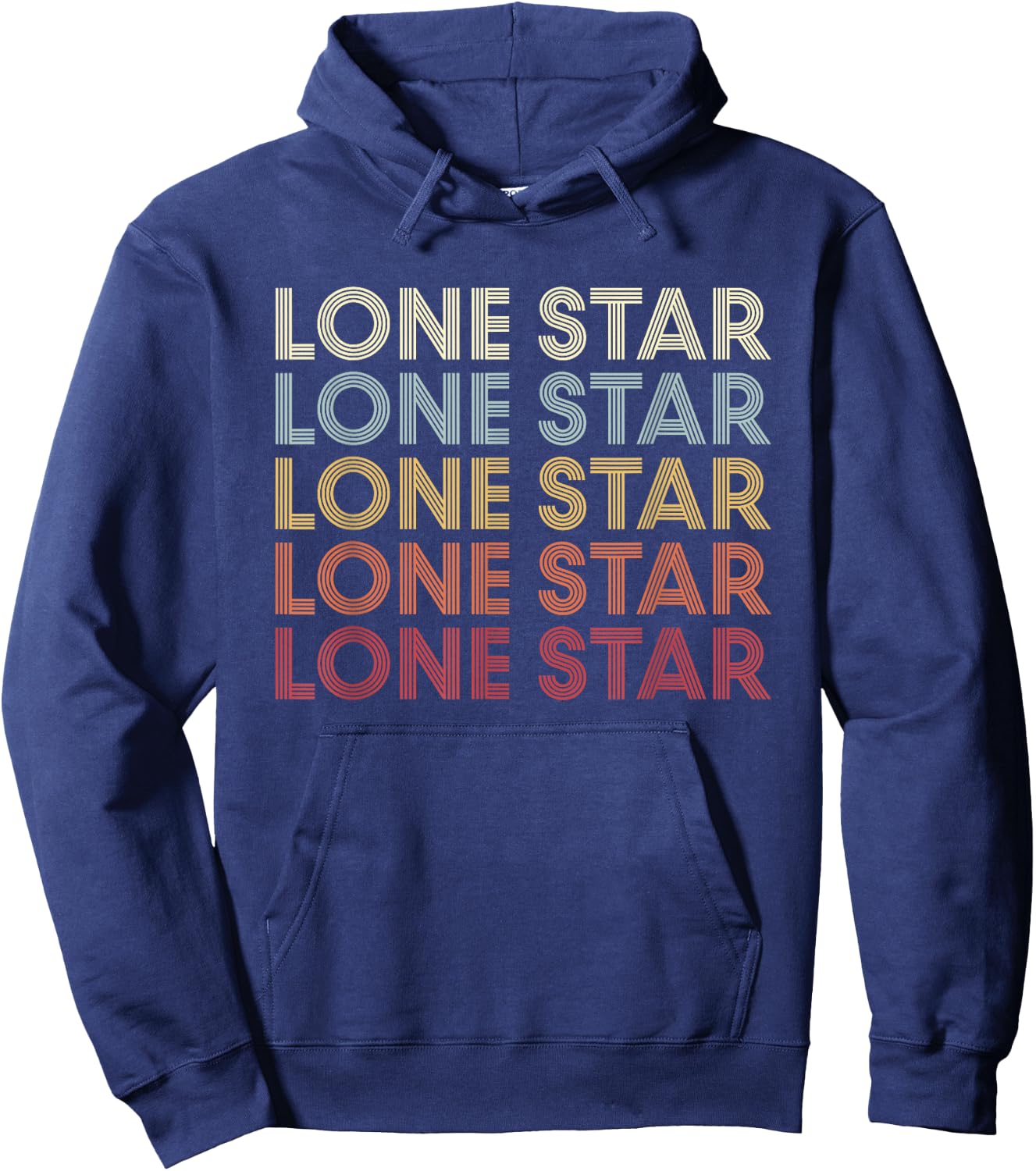 Lone-Star Texas Lone-Star TX Retro Vintage Text Hoodie - Hoodie | Navy
