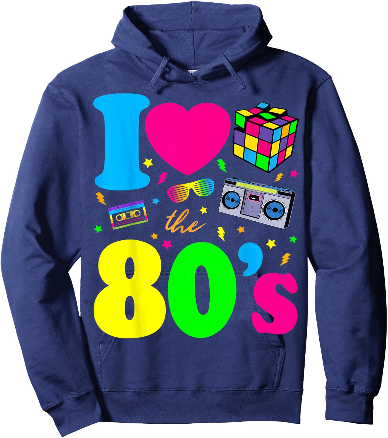 I Love The 80s Classic Nostalgia Hoodie - Hoodie | Navy
