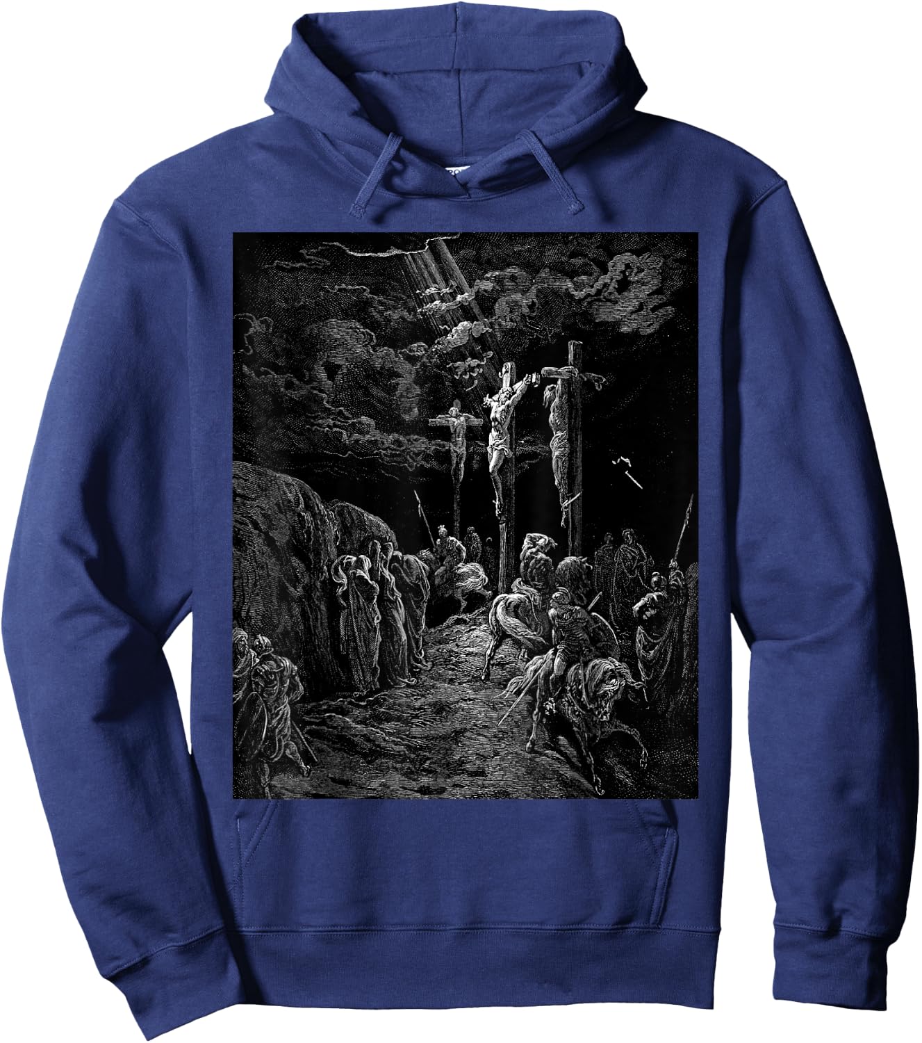 The Crucifixion of Jesus Gustave Dore Biblical Art Hoodie - Hoodie | Navy