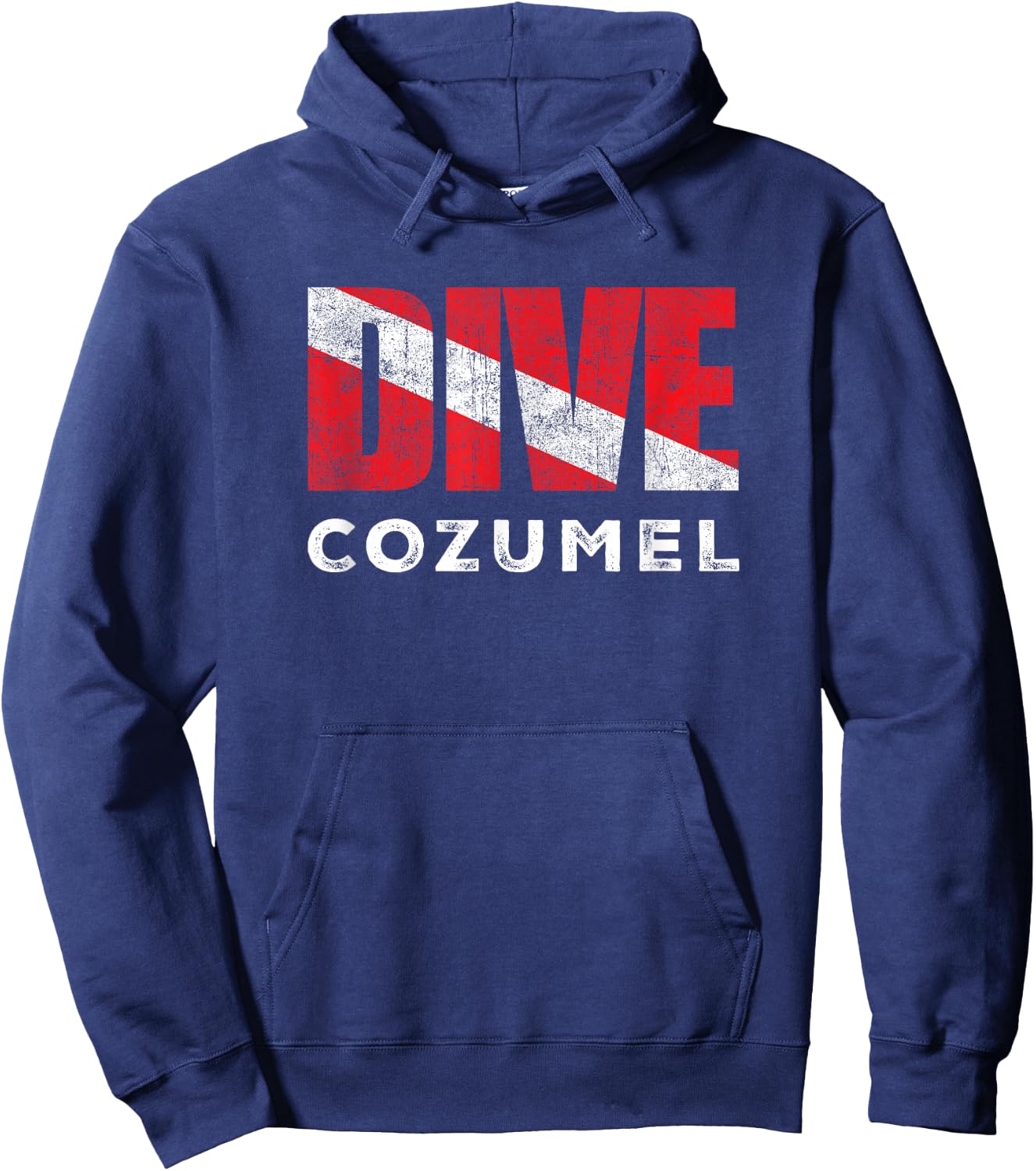 Retro Dive Cozumel Mexico Scuba Diver Vintage Dive Flag Hoodie - Hoodie | Navy
