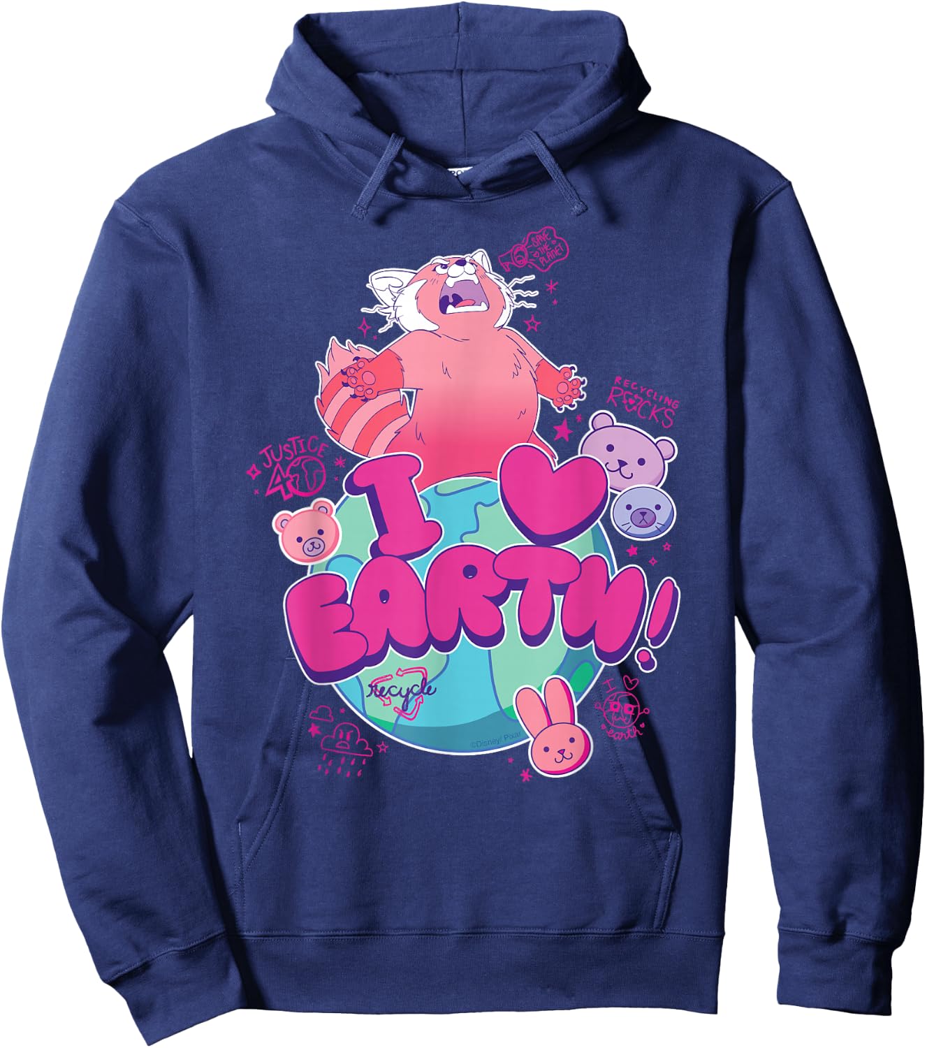 Disney and Pixar's Turning Red I Heart Earth Day Panda Mei Hoodie - Hoodie | Navy