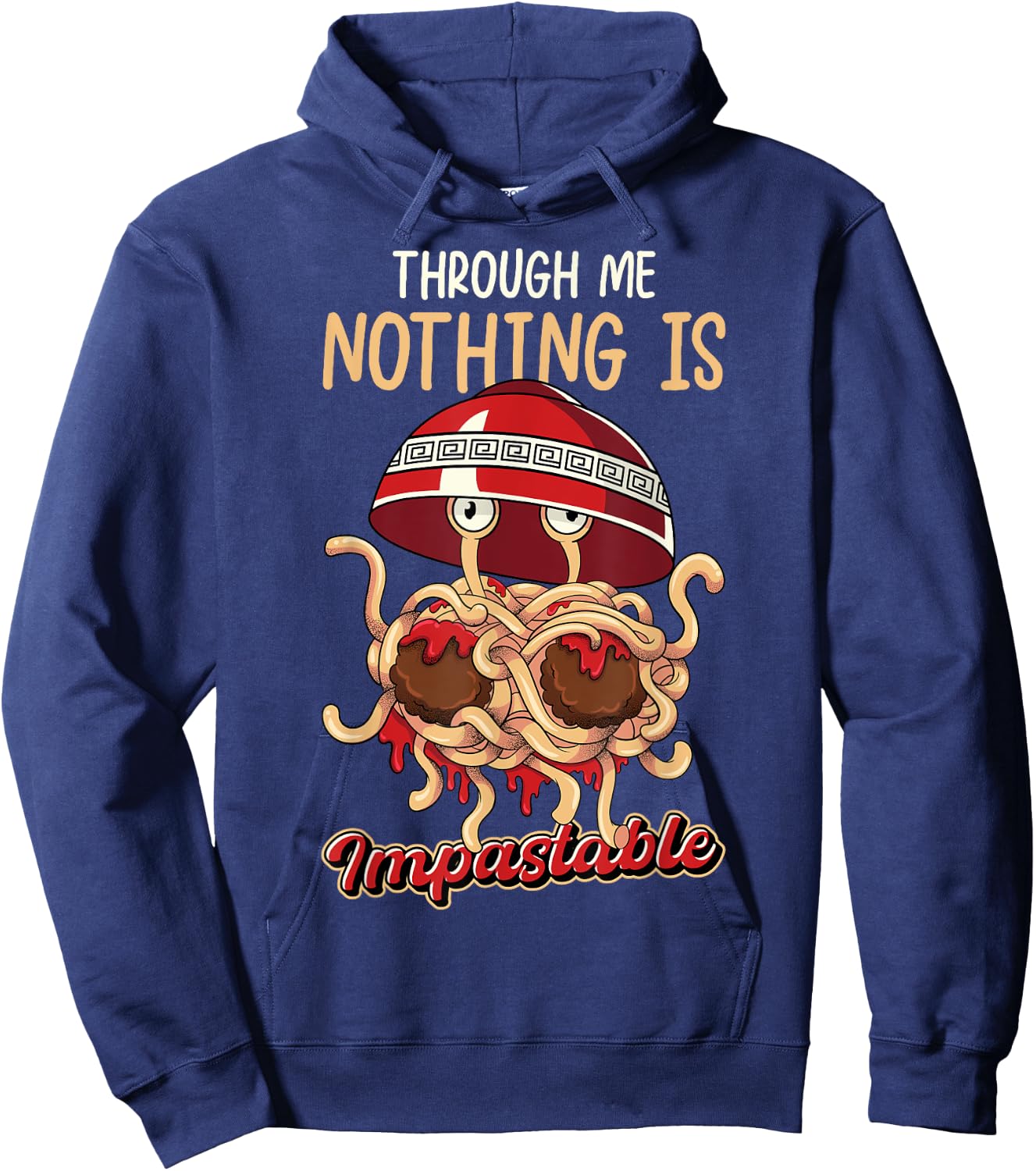Flying Spaghetti Monster Pastafarian Pastafari FSM Hoodie - Hoodie | Navy