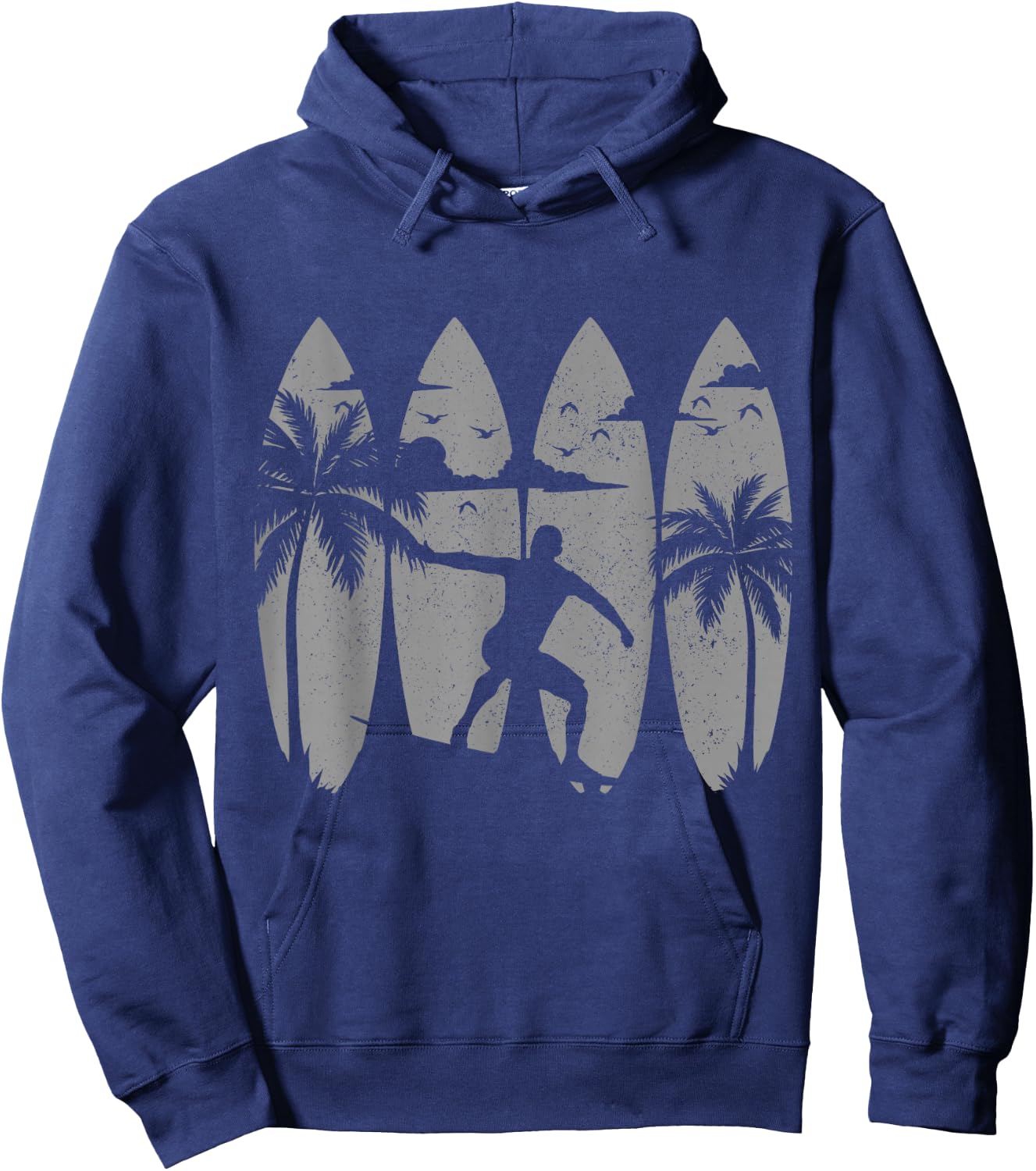 Surfer Surfboard Vintage Surfing Beach Summer Surf Men Women Girls Kids Hoodie - Hoodie | Navy