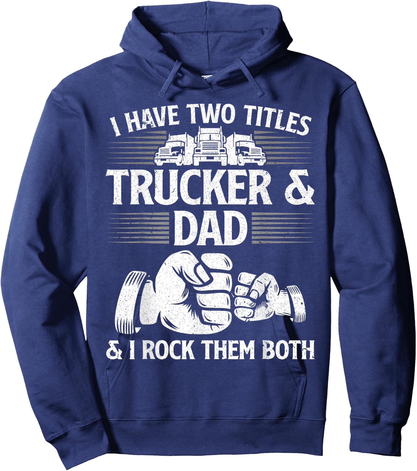 Funny Truck Driver Art Dad Trucker Men Truck Driving Lover Hoodie - Hoodie | Navy