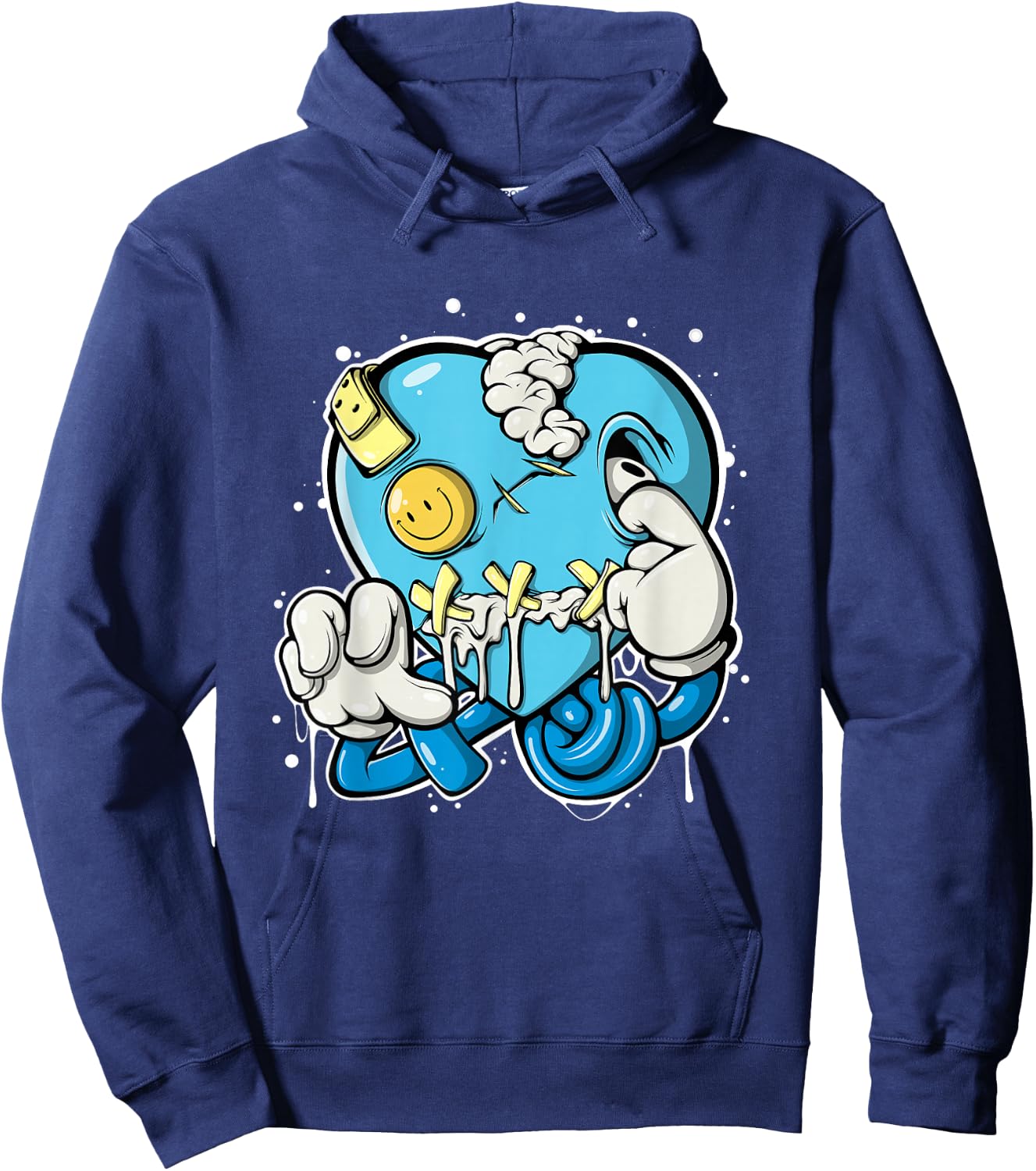 Heart Drip Matching Shirt for Shoes University Blue Hoodie - Hoodie | Navy