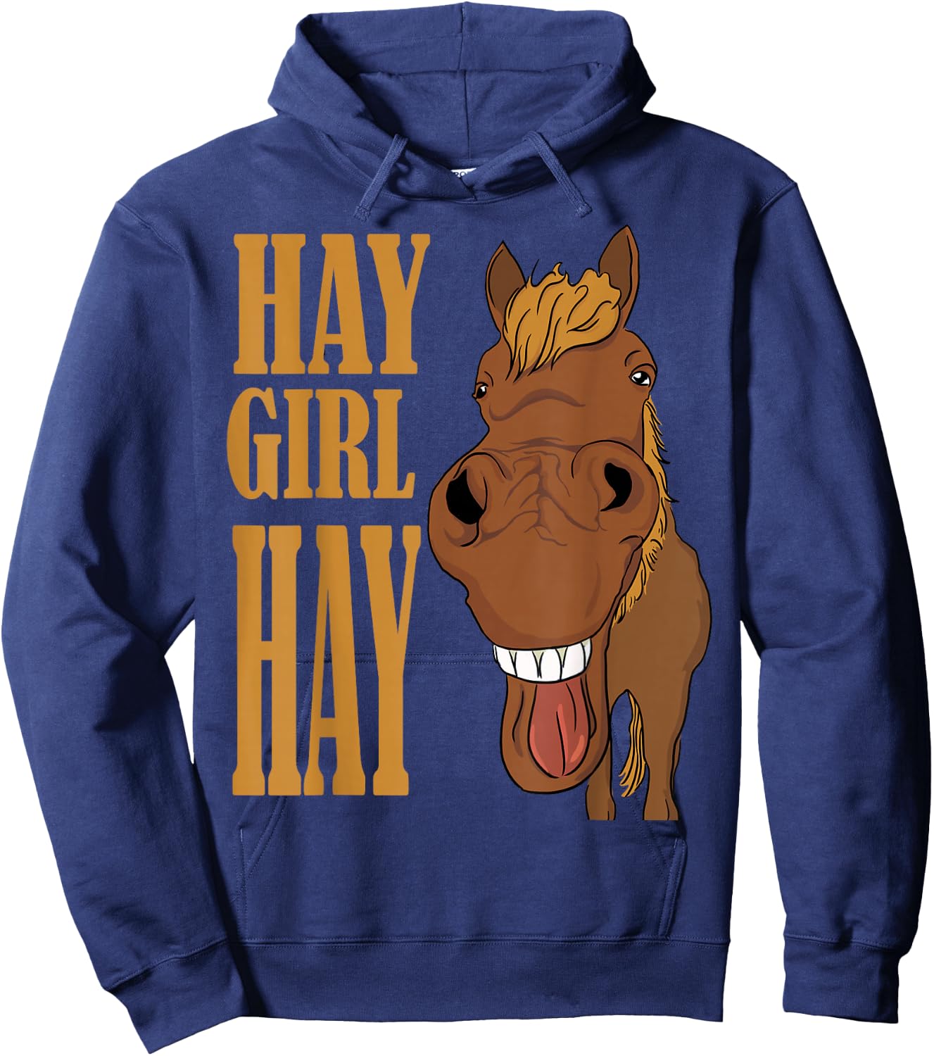 Hay Girl Hay Horse Laughing Horse Country Farm Girls Women Hoodie - Hoodie | Navy
