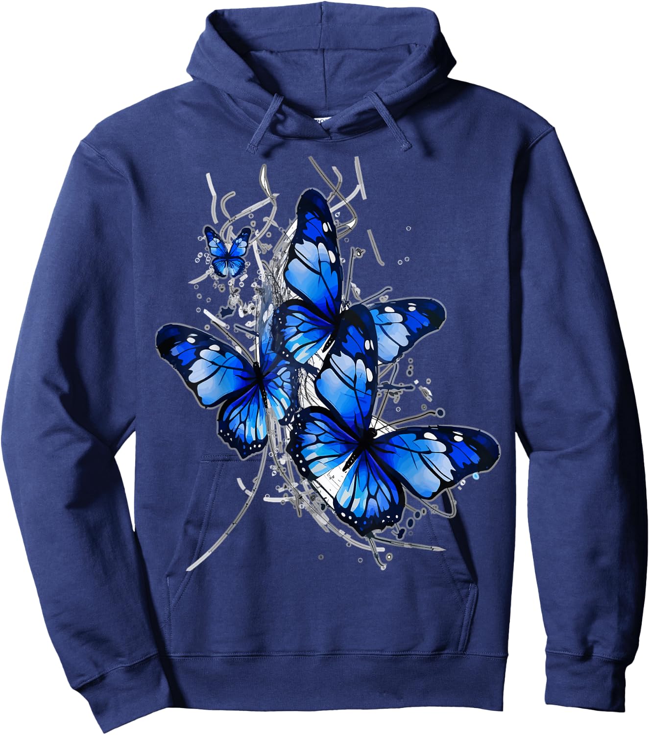 Blue lighting Butterfly design butterflies and butterfly Hoodie - Hoodie | Navy