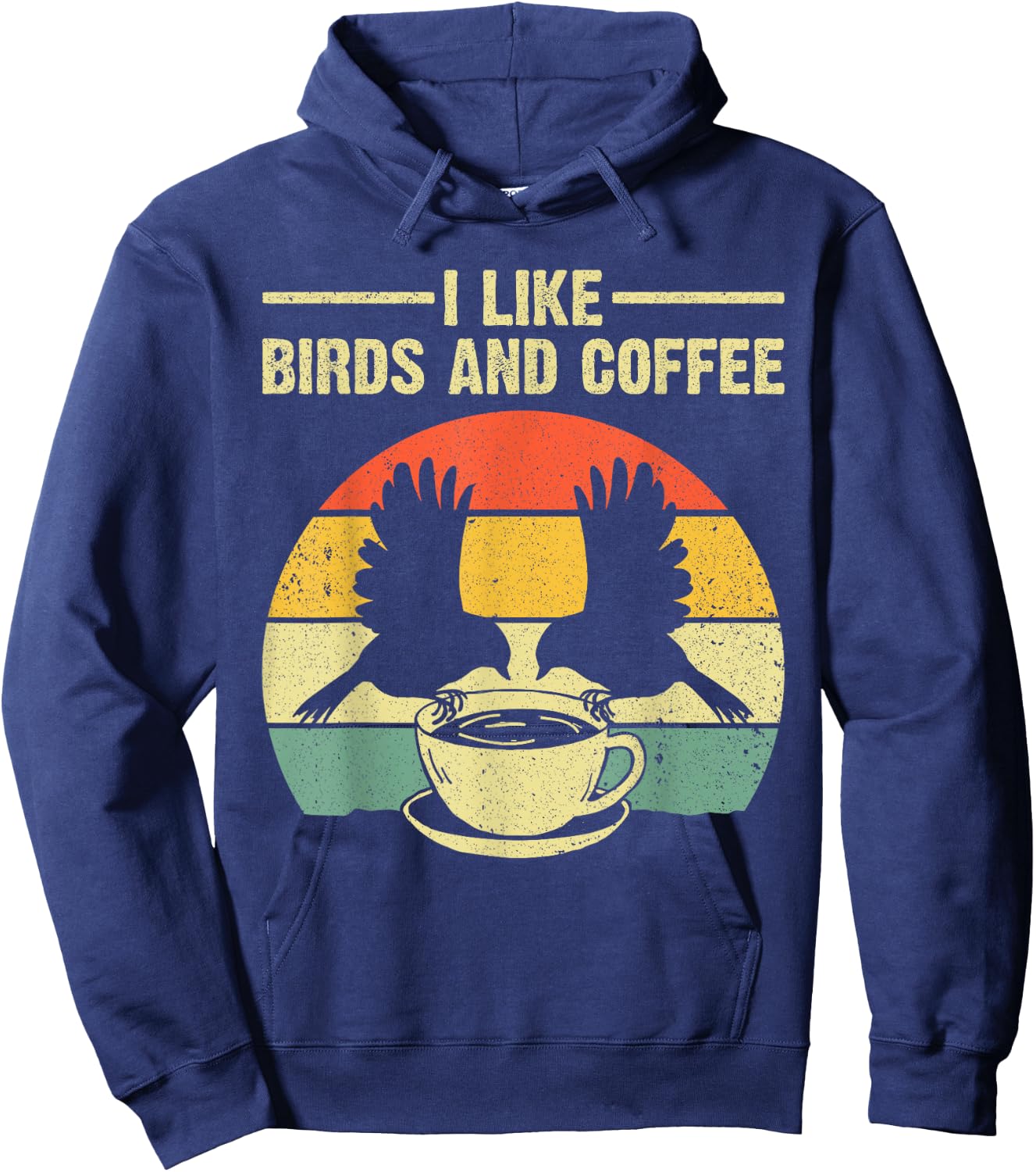 Funny Birds Coffee Design Women Bird Lover Coffee Hoodie - Hoodie | Navy