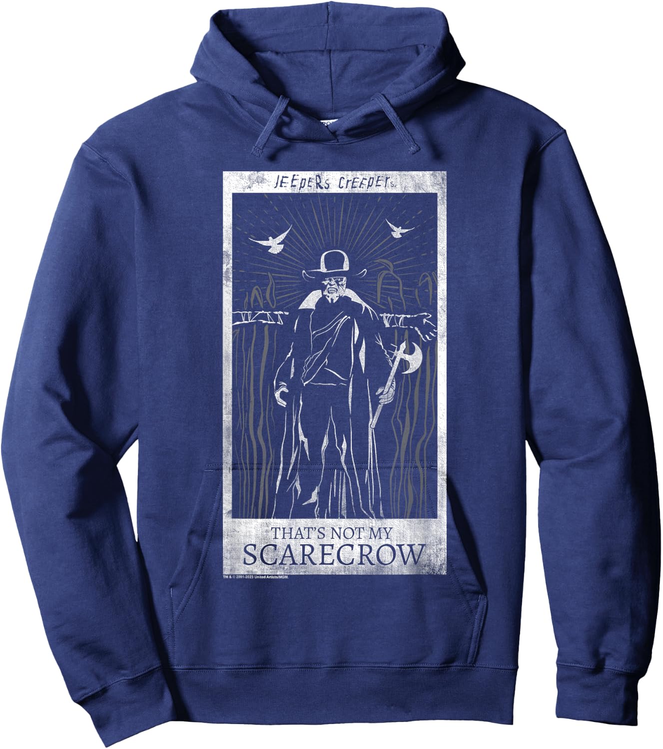 Jeepers Creepers Halloween Not My Scarecrow Retro Tarot Card Hoodie - Hoodie | Navy