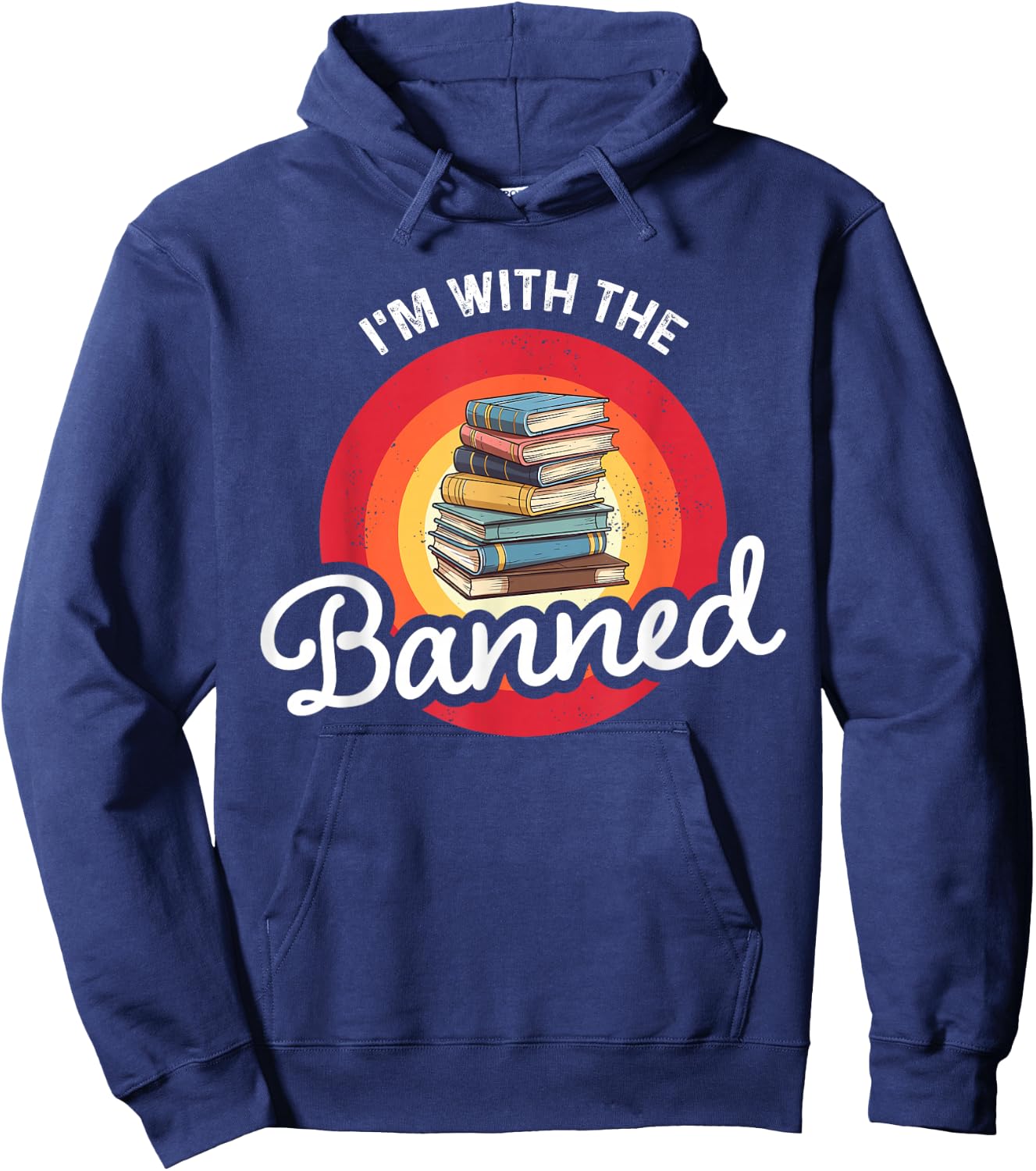 I'm With The Banned Books Week Librarian Retro Book Reader Hoodie - Hoodie | Navy