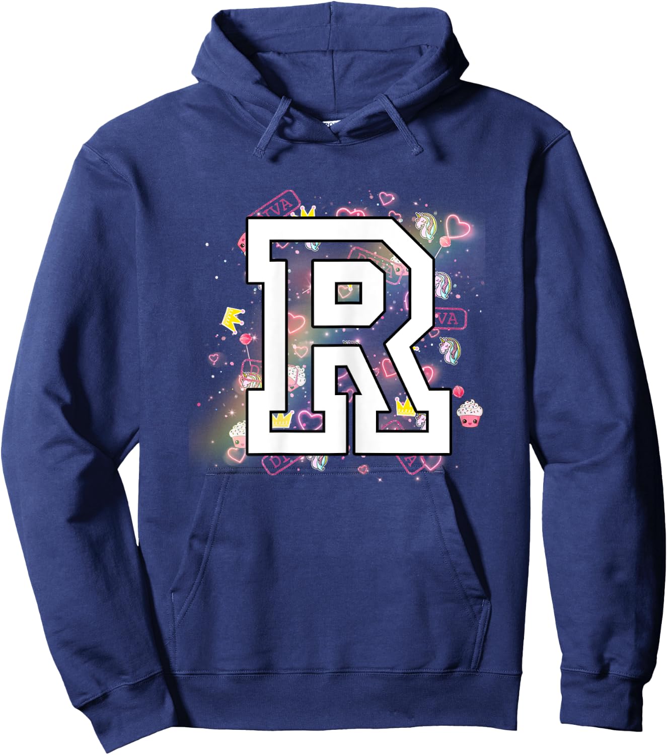 Kids Letter R Clothing For a Girl Who's Name Starts With R Hoodie - Hoodie | Navy