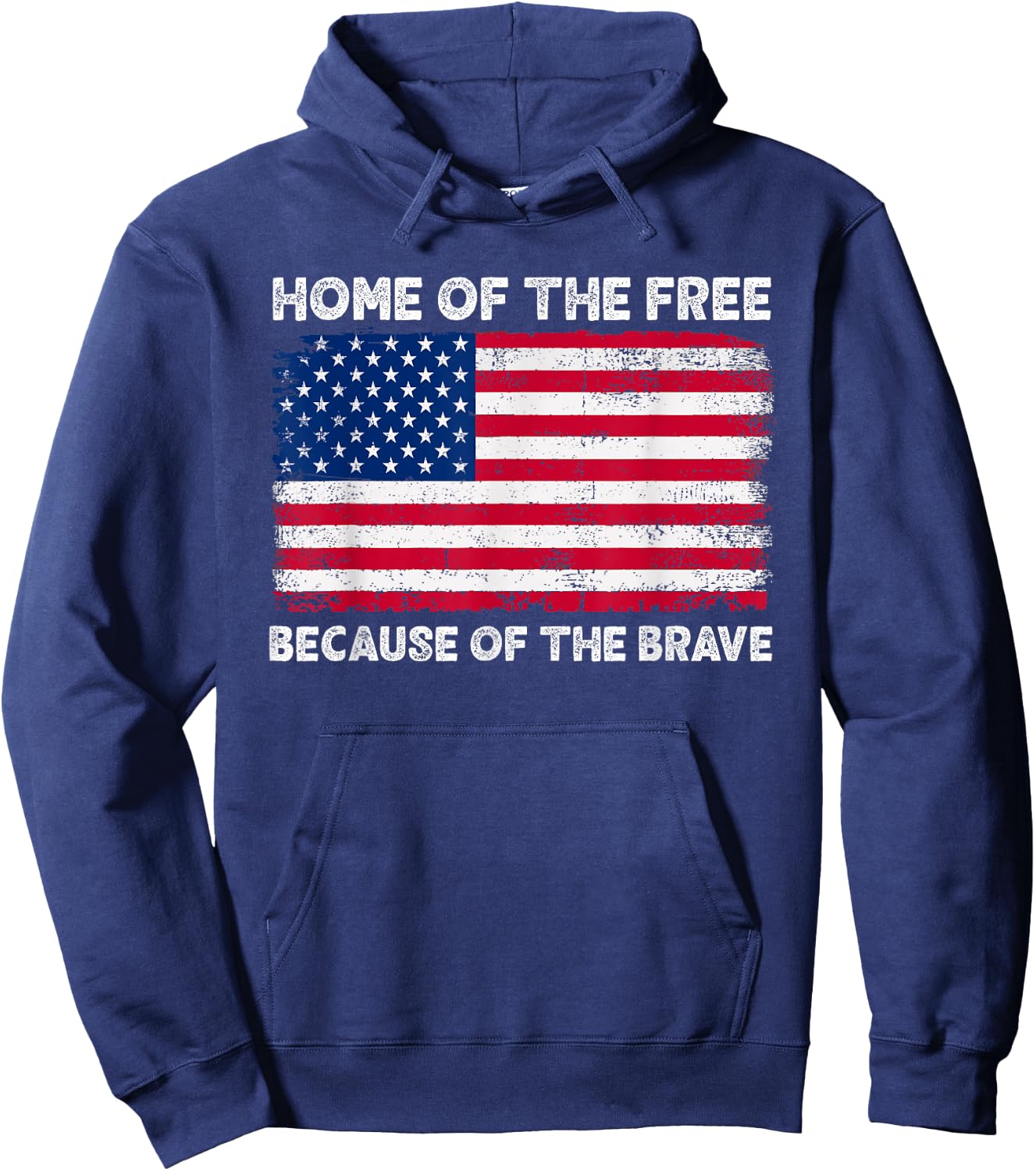 Home Of The Free Because Of The Brave Hoodie - Hoodie | Navy