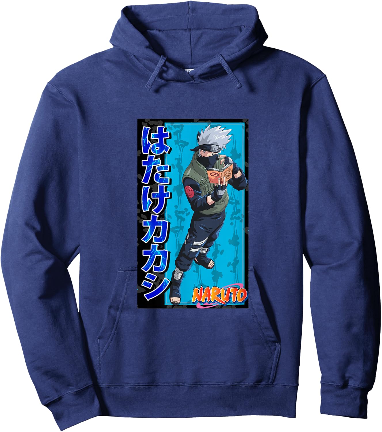 Naruto Classic Kakashi Reading A Book Hoodie - Hoodie | Navy