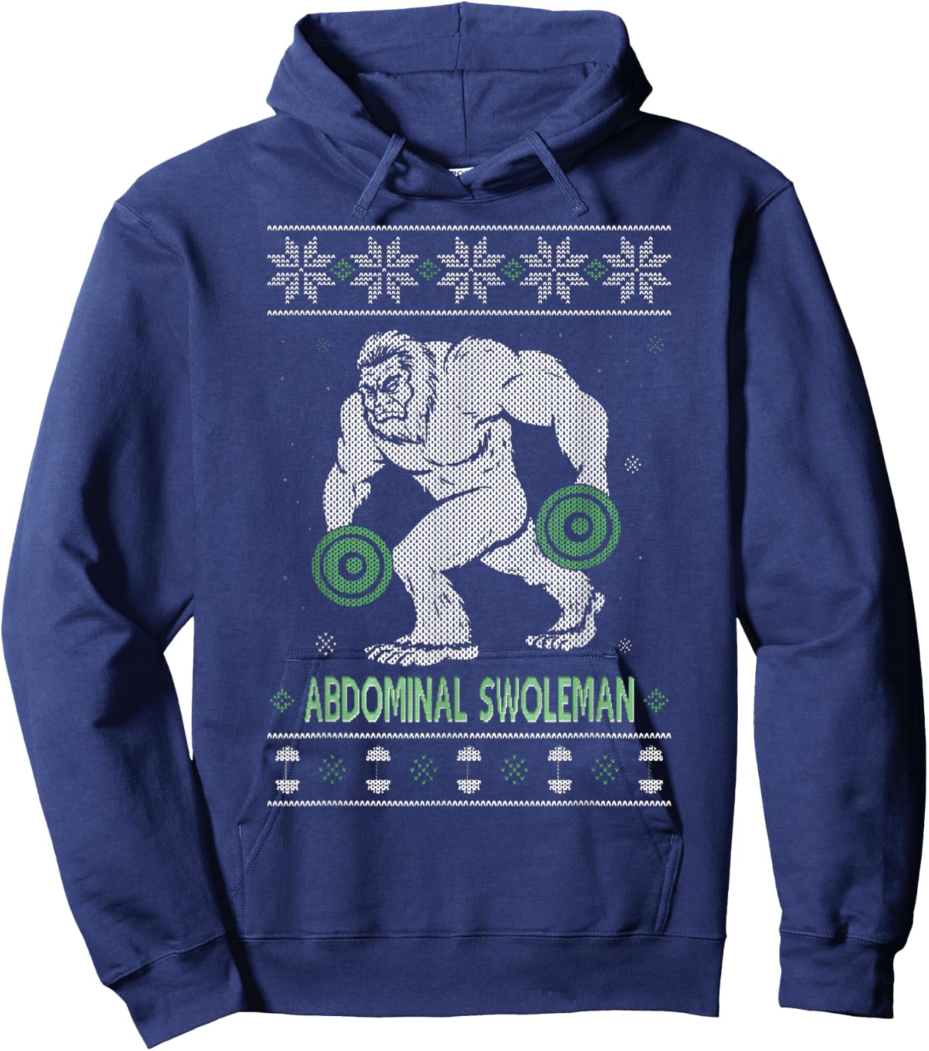 Abdominal Swoleman Christmas Gym Weightlifter Hoodie - Hoodie | Navy