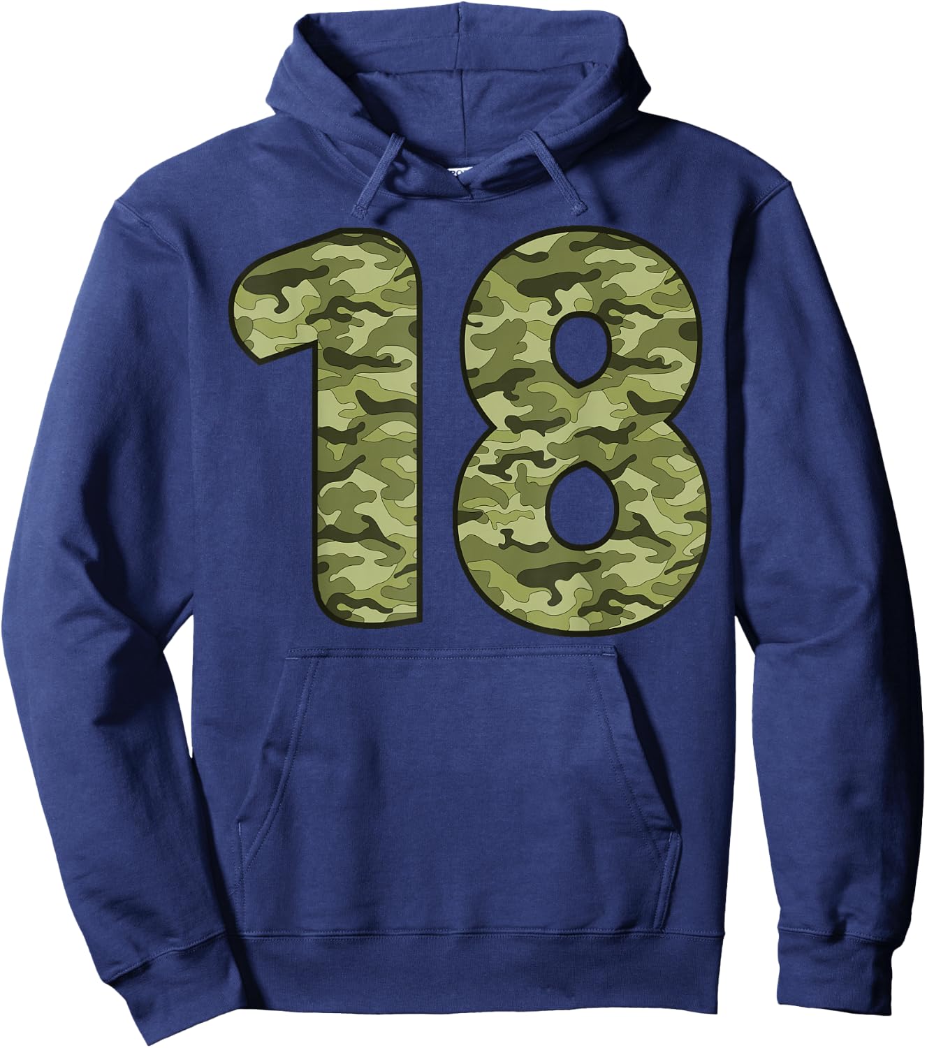 18 Year Old Birthday Camouflage Military 18th Birthday Hoodie - Hoodie | Navy