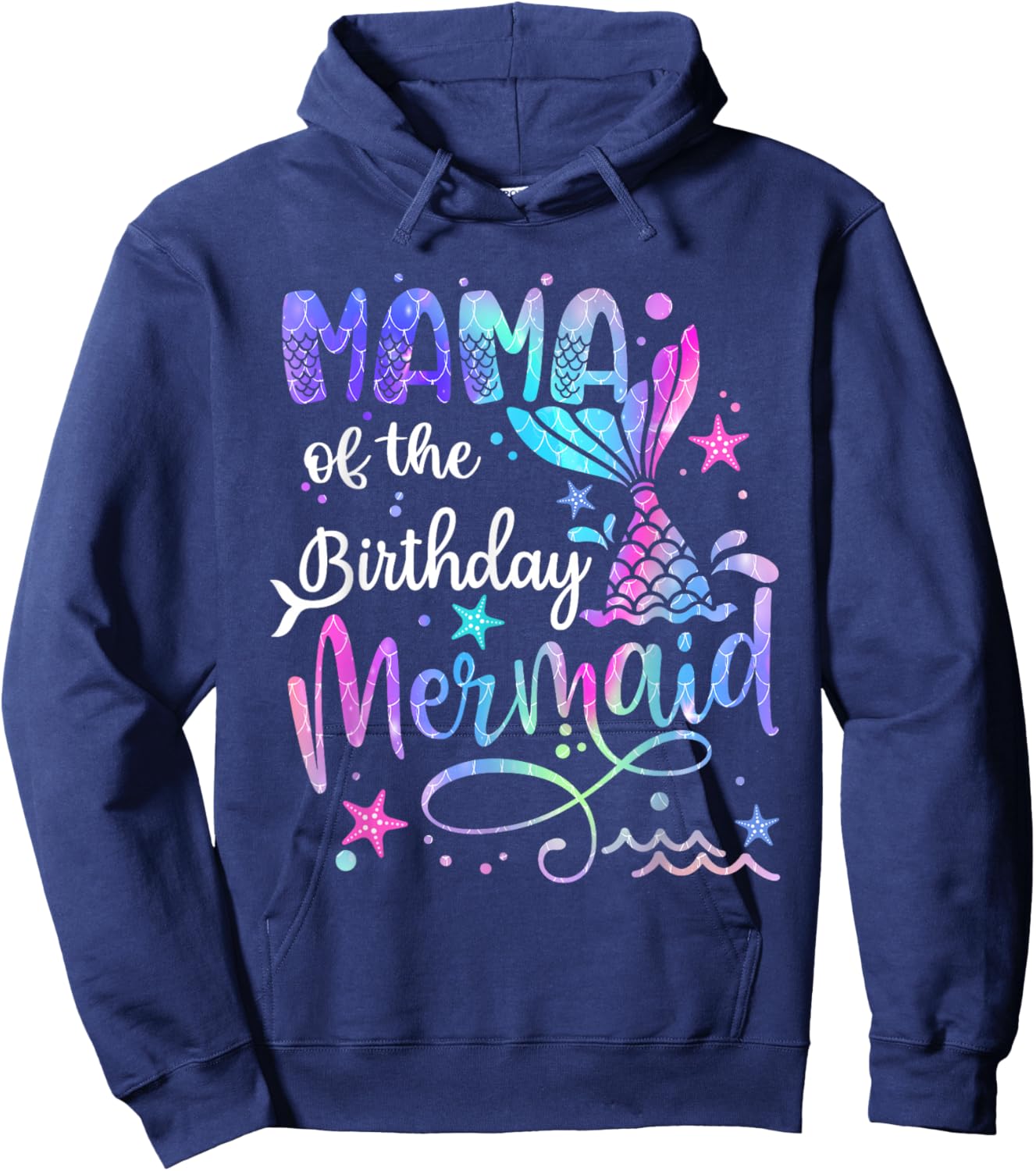 Mama Of The Birthday Mermaid Matching Family Party Mother's Hoodie - Hoodie | Navy