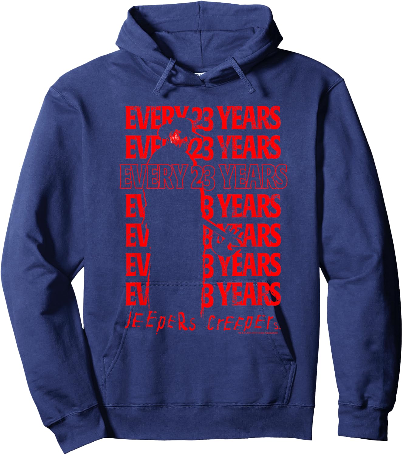 Jeepers Creepers Halloween Every 23 Years Red Vintage Stack Hoodie - Hoodie | Navy