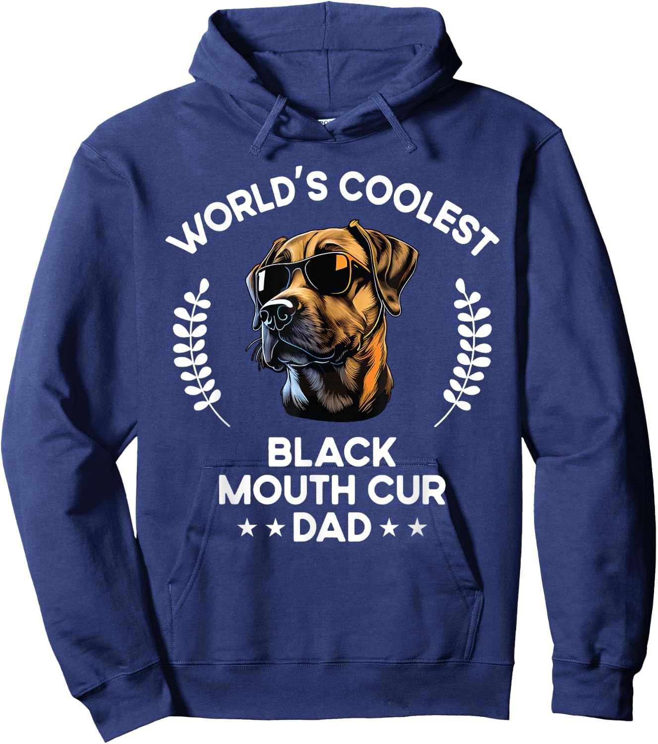 World's Coolest Dog Dad Papa - Men Black Mouth Cur Hoodie - Hoodie | Navy