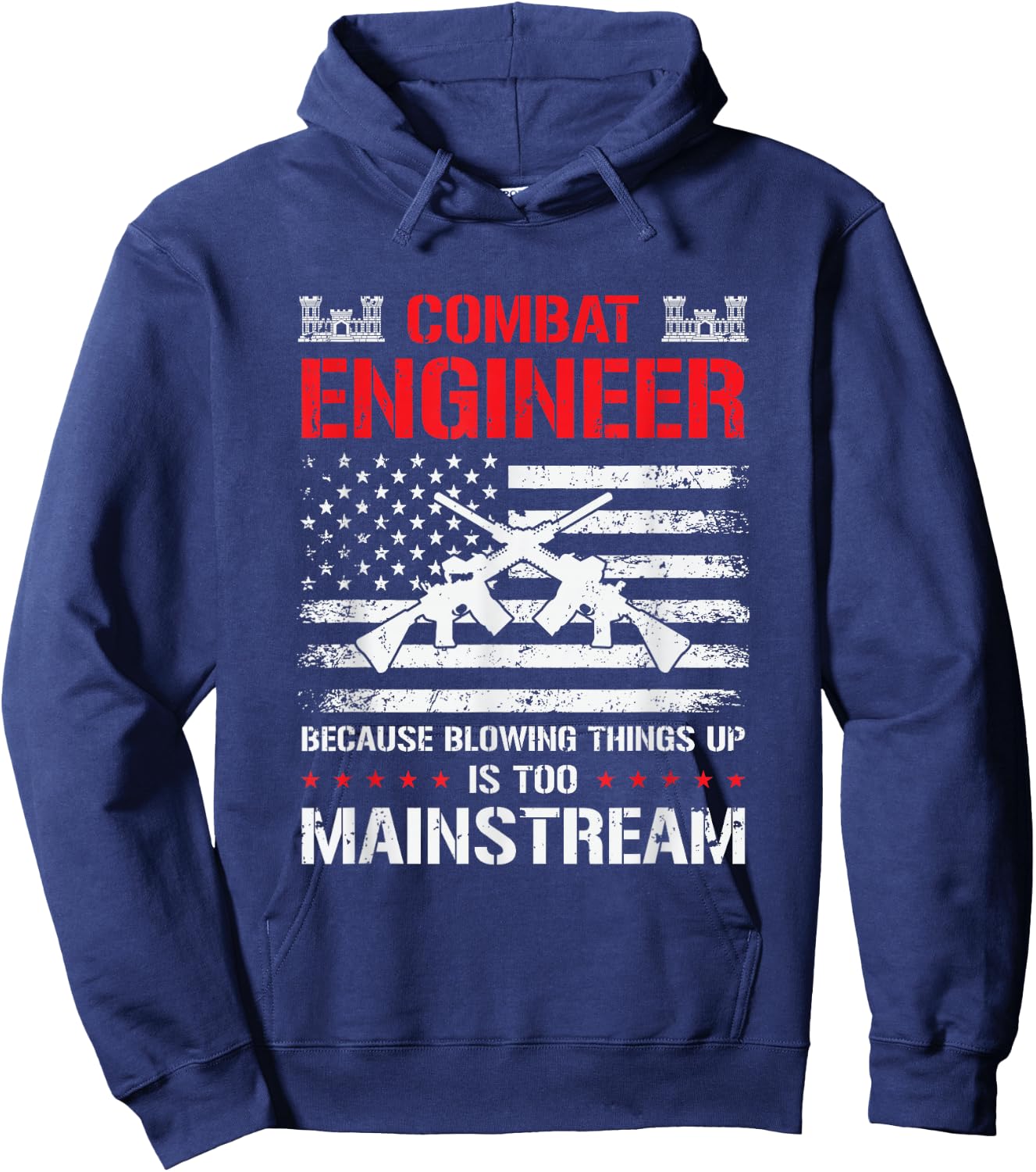 Combat Engineer Engineering Army U.S. Military Army Combat Hoodie - Hoodie | Navy