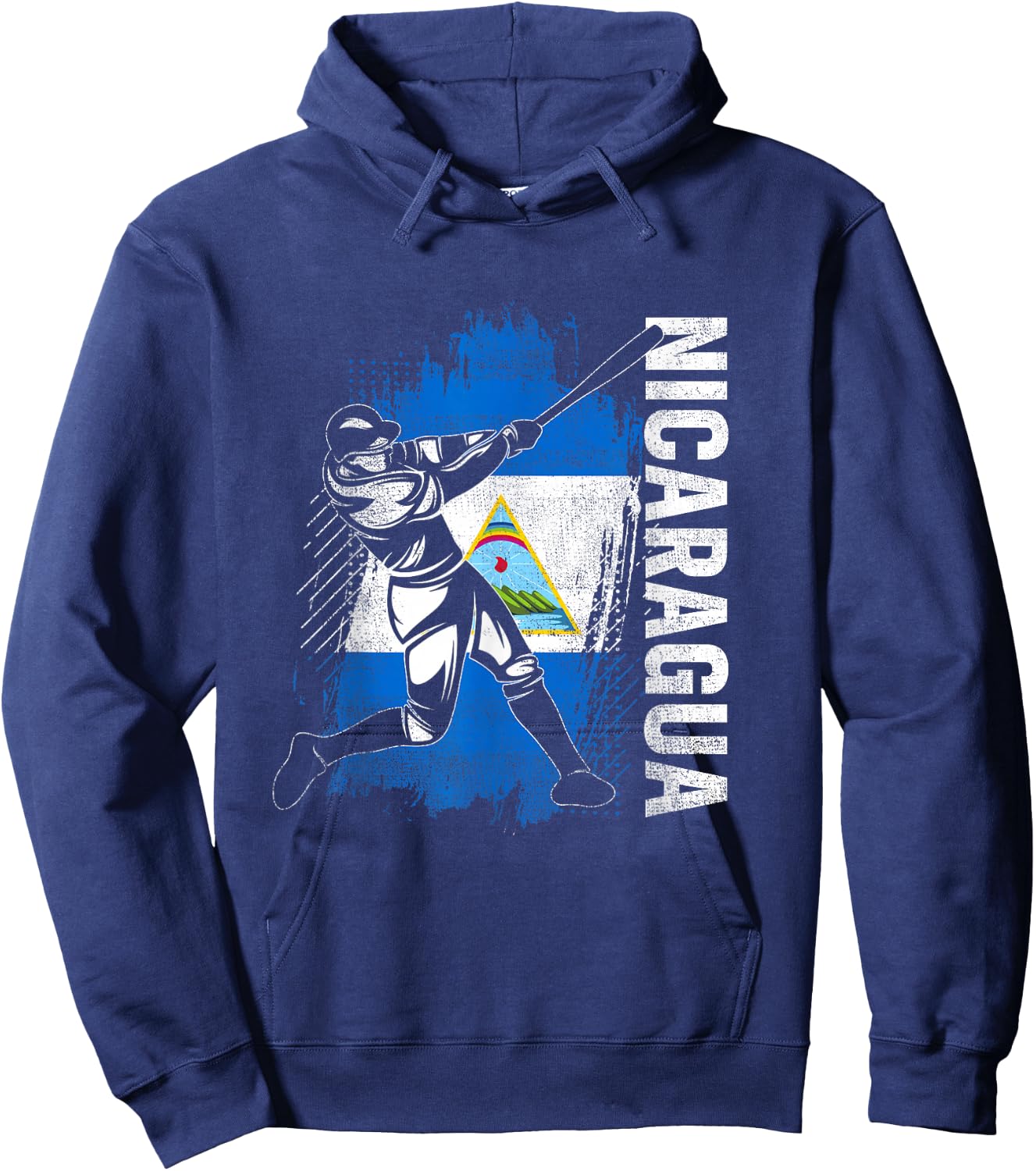 Nicaraguan Baseball Player Nicaragua Flag Baseball Fans Hoodie - Hoodie | Navy