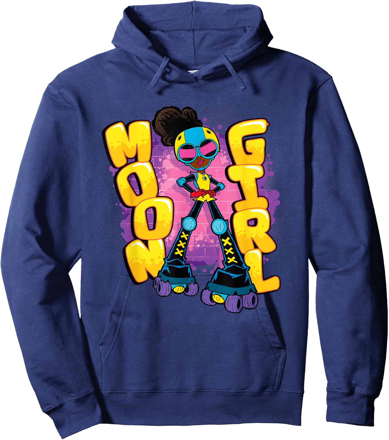 Marvel Moon Girl and Devil Dinosaur Name Street Art Style Hoodie - Hoodie | Navy