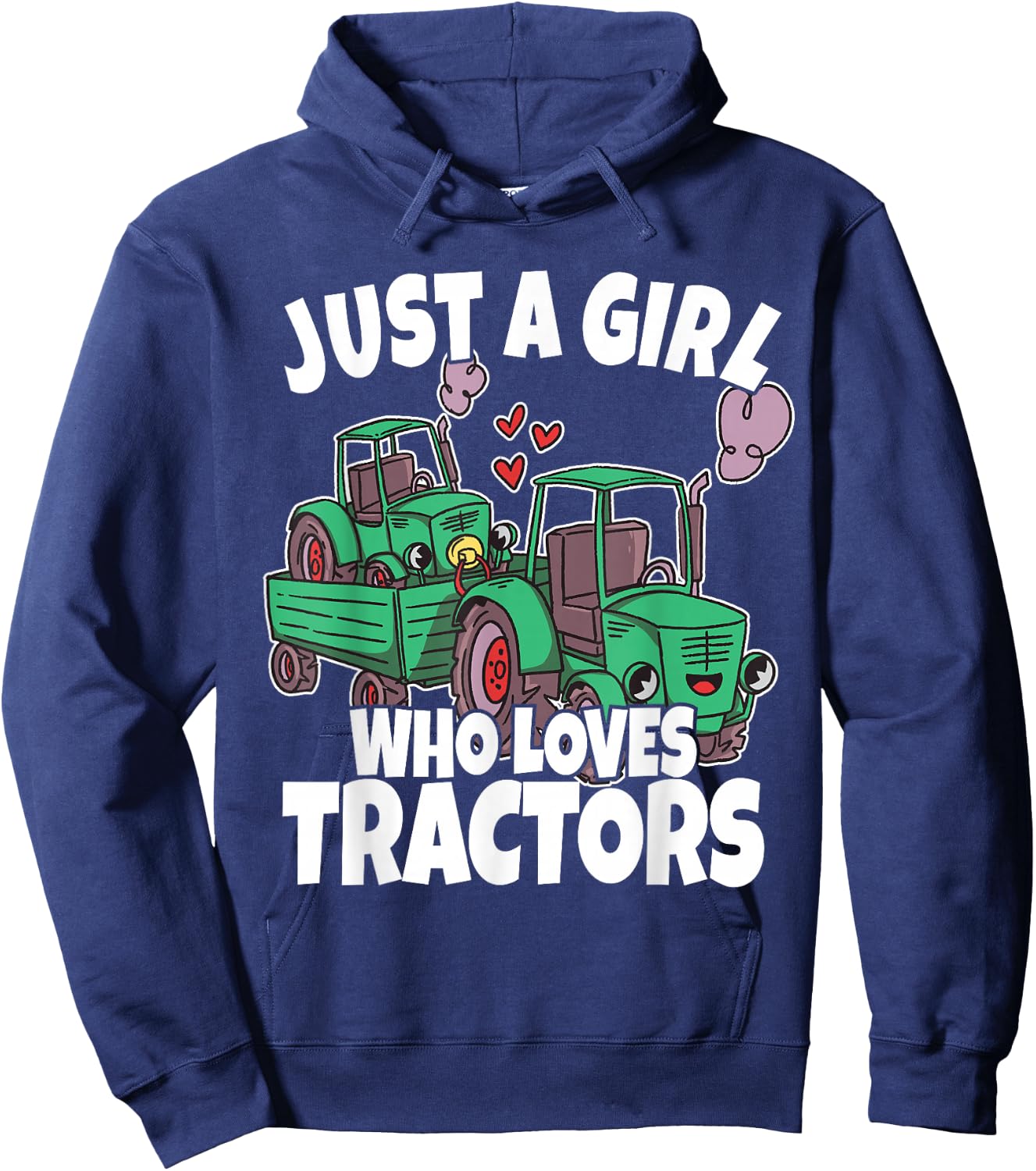 Just A Girl Who Loves Tractors Kids Girls Toddler Hoodie - Hoodie | Navy