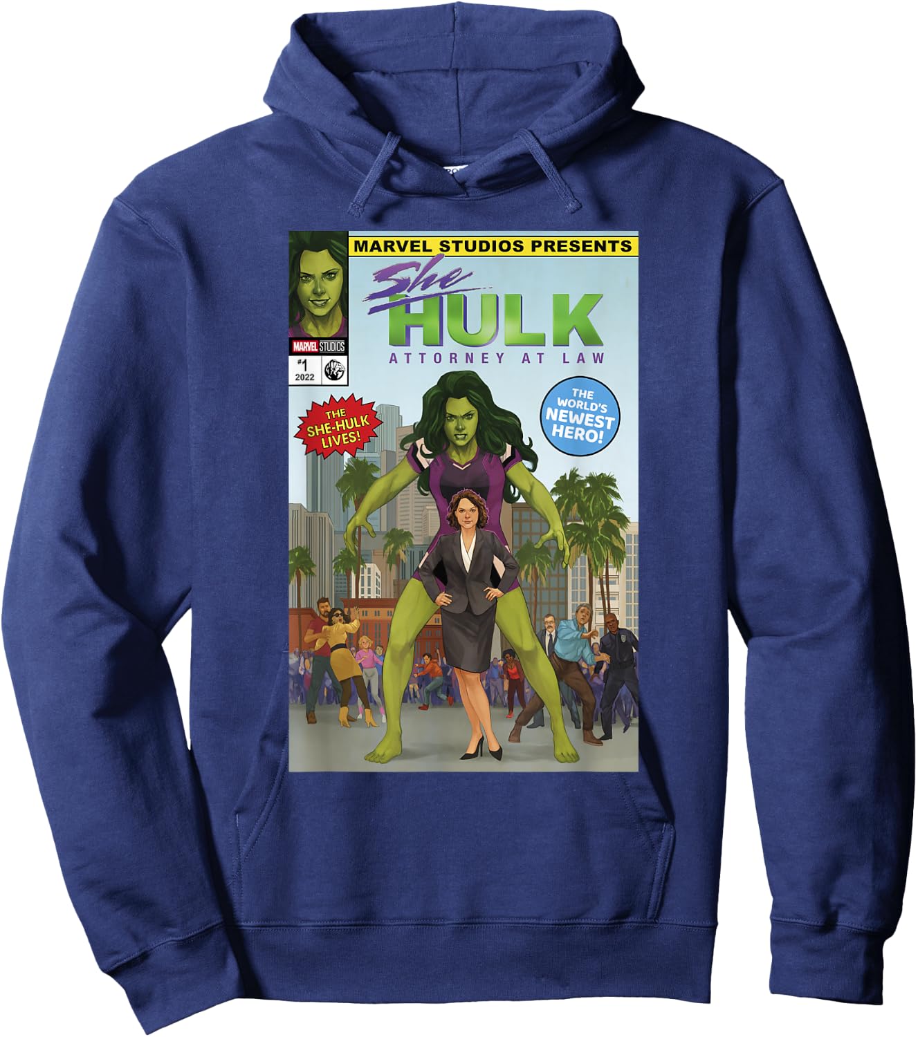 Marvel She-Hulk: Attorney at Law Comic Cover Hoodie - Hoodie | Navy