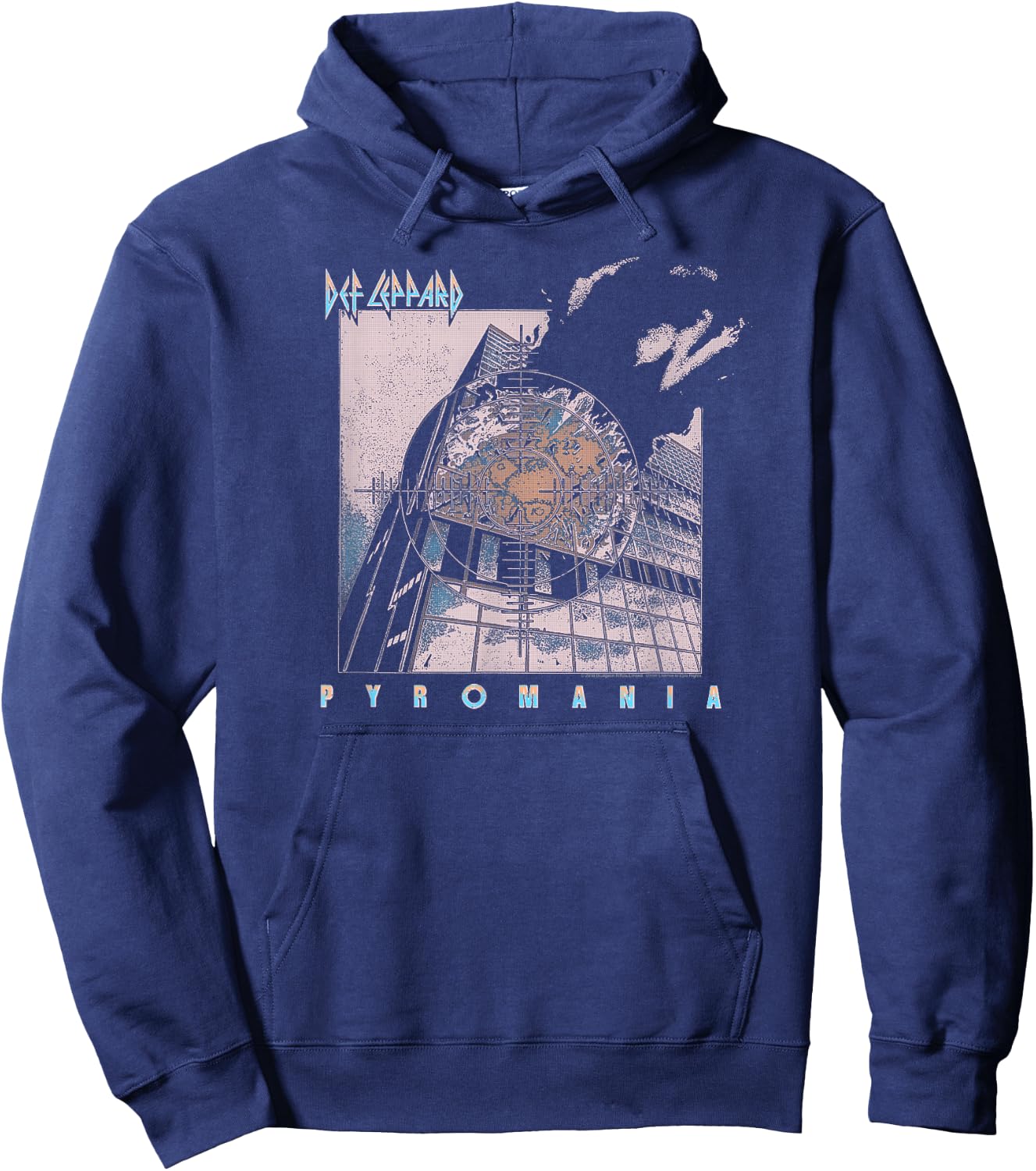 Def Leppard Pyromania Faded Black -Adults Hoodie - Hoodie | Navy