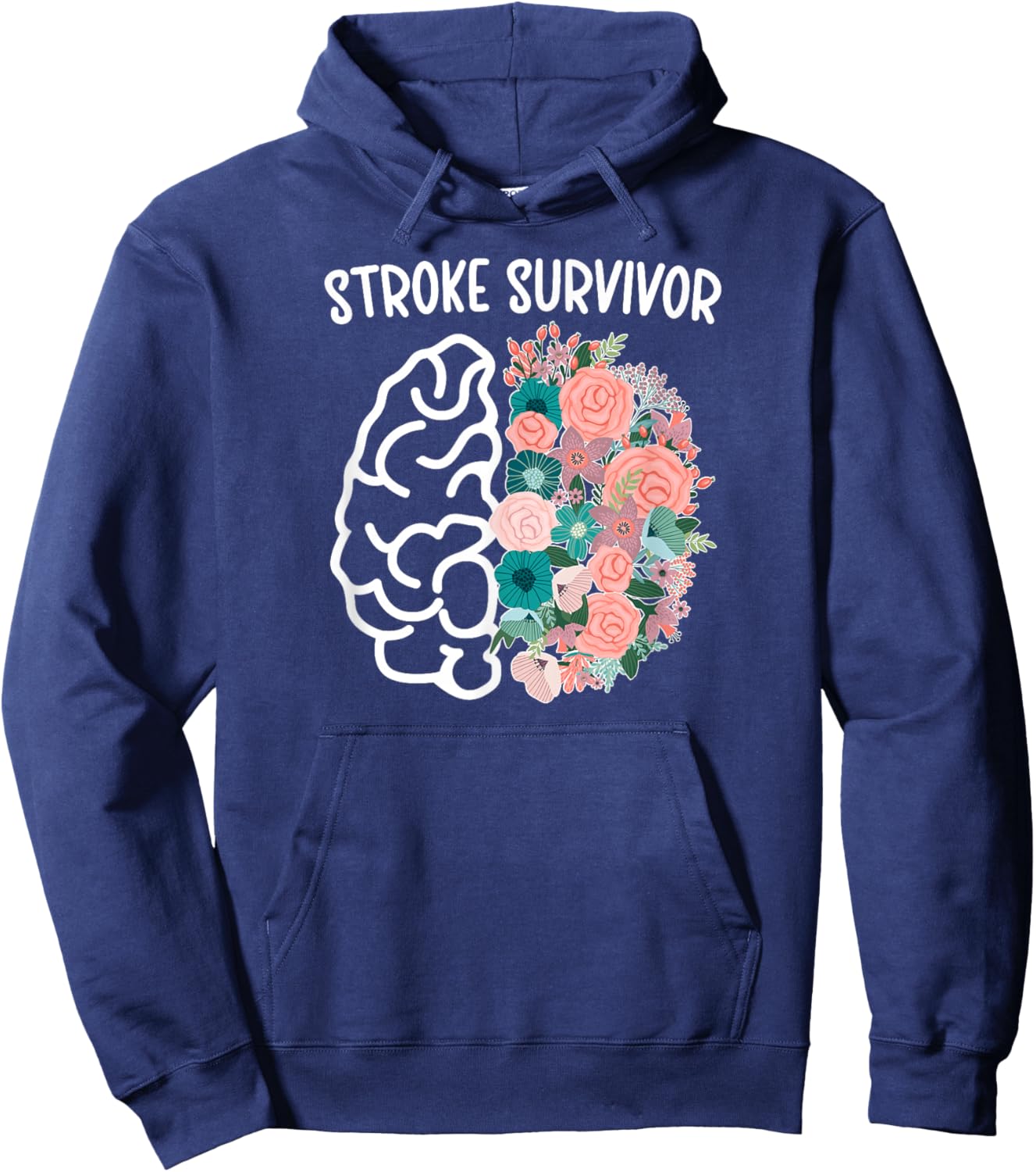 Stroke Survivor Flowers Stroke Awareness Month Hoodie - Hoodie | Navy
