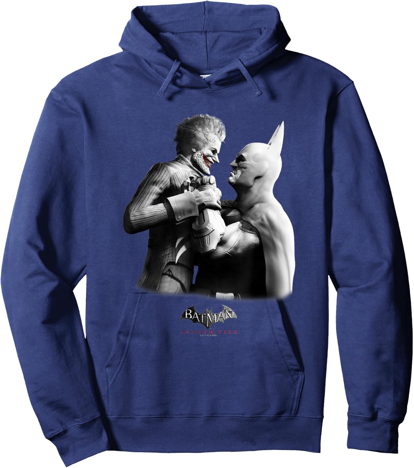 Batman: Arkham City Joker & The Dark Knight Distressed Hoodie - Hoodie | Navy