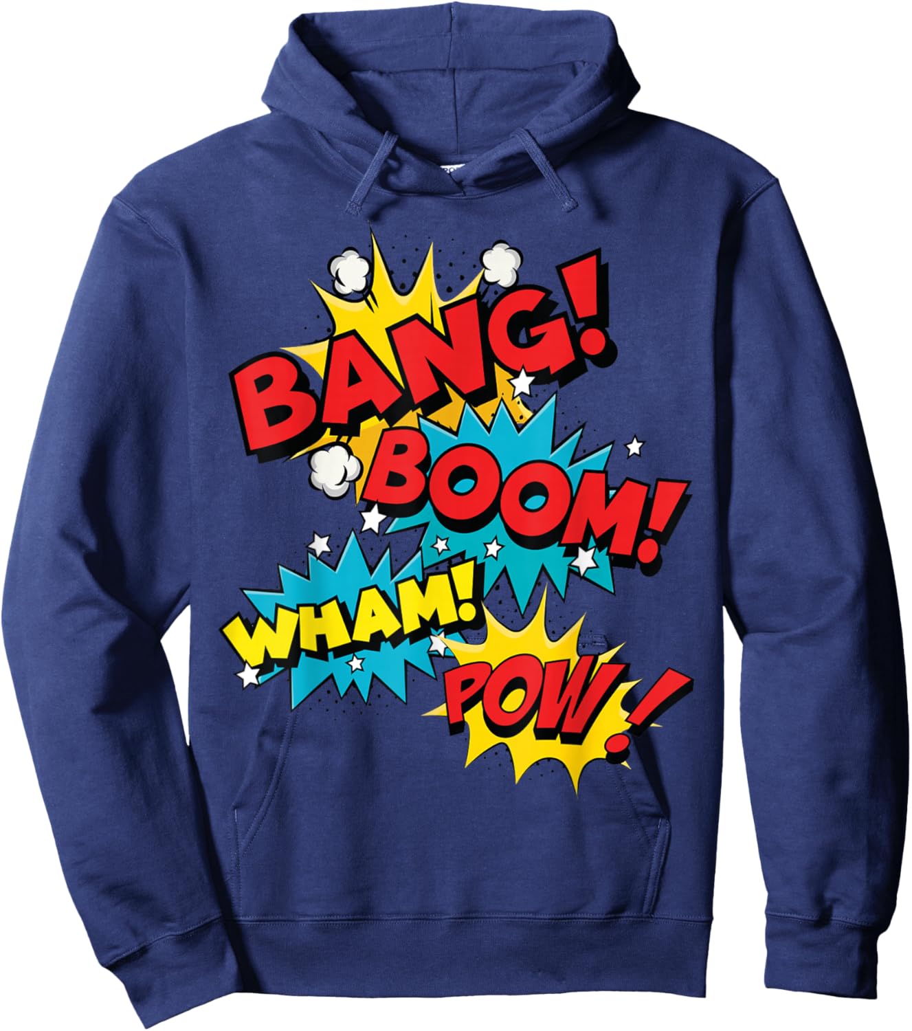 Bang Boom Pow Wham Comic Bubbles Hoodie - Hoodie | Navy