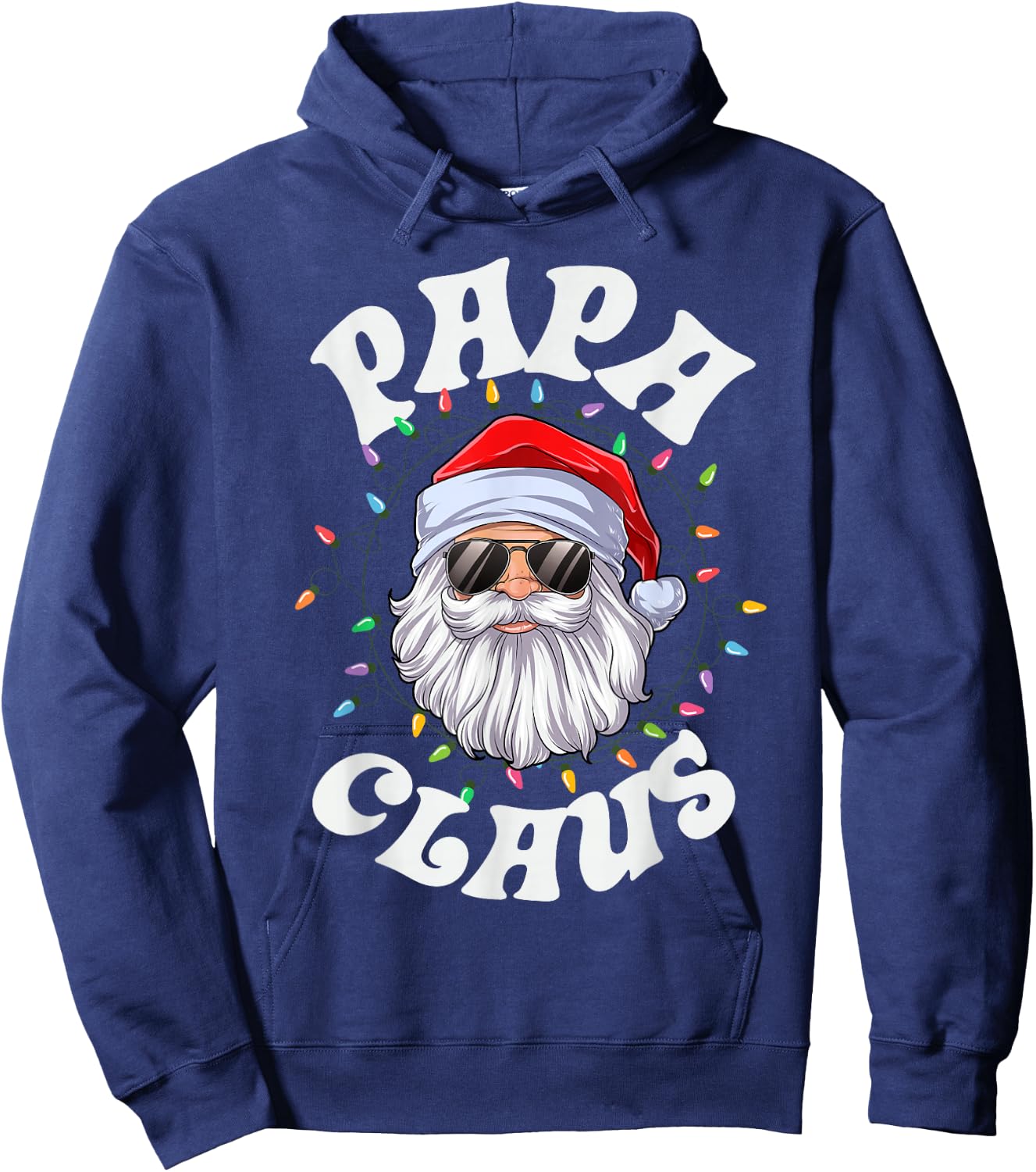 Papa Claus Santa Christmas Dad Family Matching Pajamas Xmas Hoodie - Hoodie | Navy