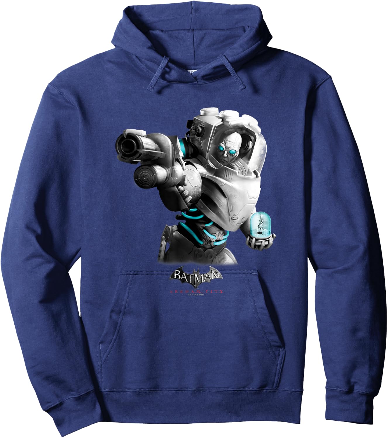 Batman: Arkham City Mister Freeze Villain Distressed Poster Hoodie - Hoodie | Navy