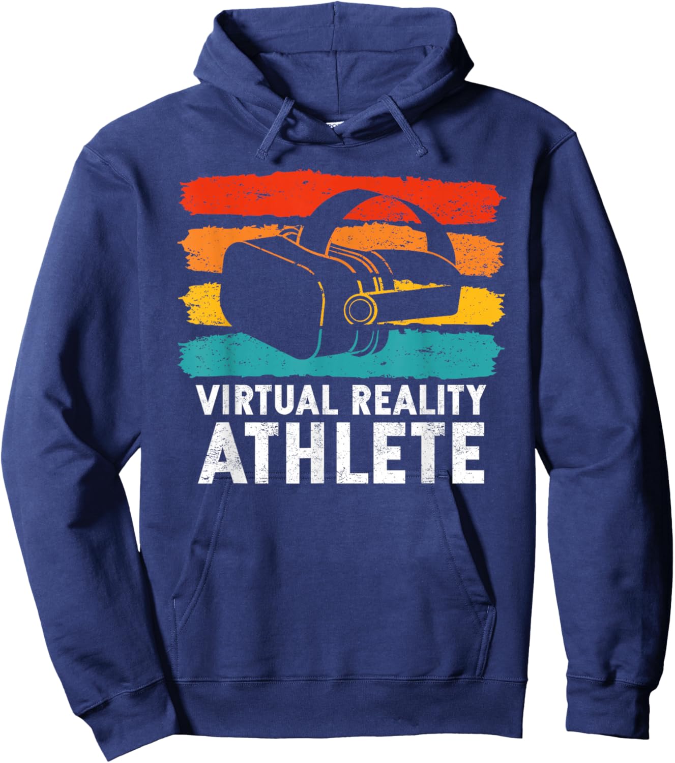 Virtual Reality Gifts For VR Gamers VR Vintage Virtual Reality Athlete Hoodie - Hoodie | Navy
